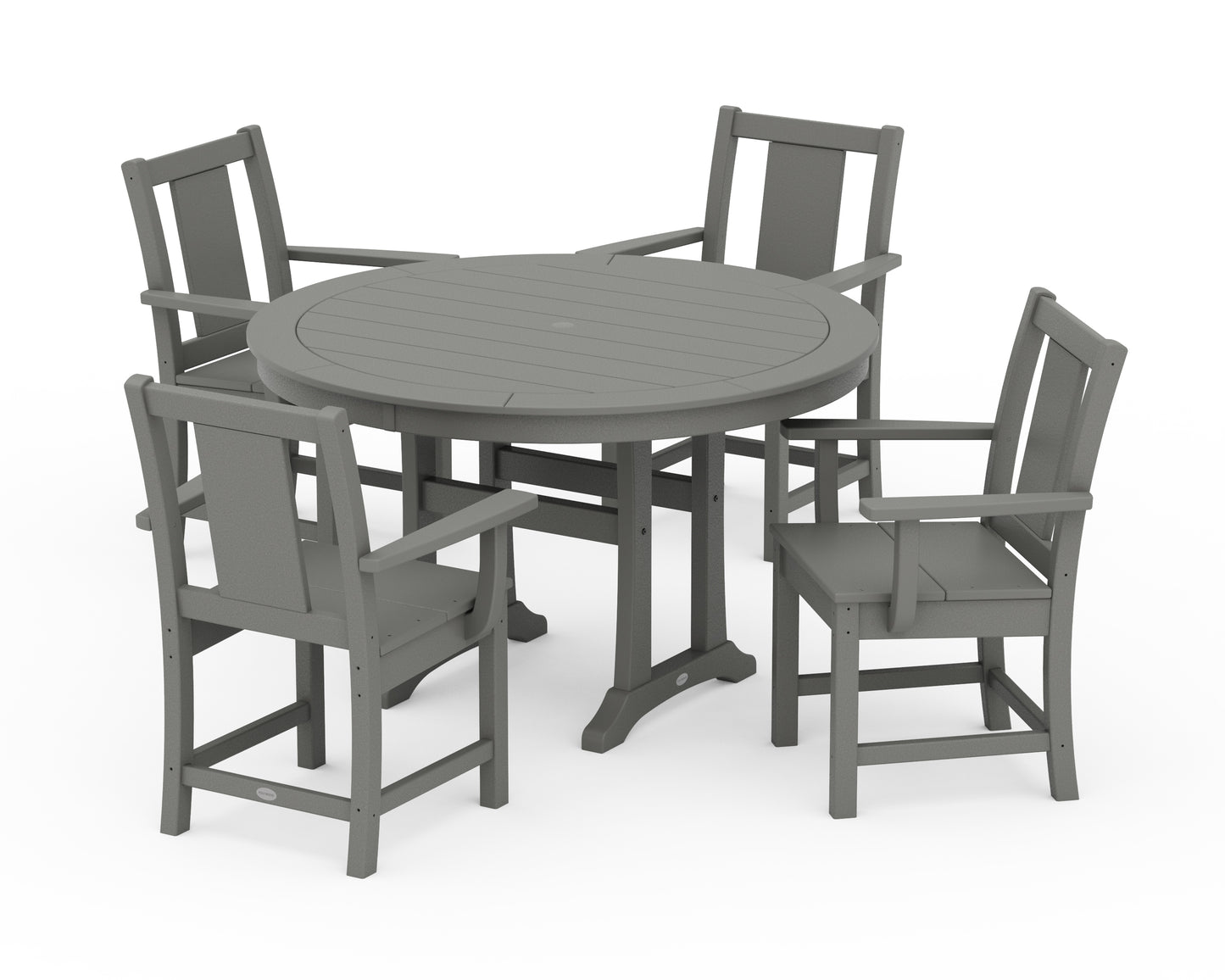 Prairie 5-Piece Round Dining Set with Trestle Legs