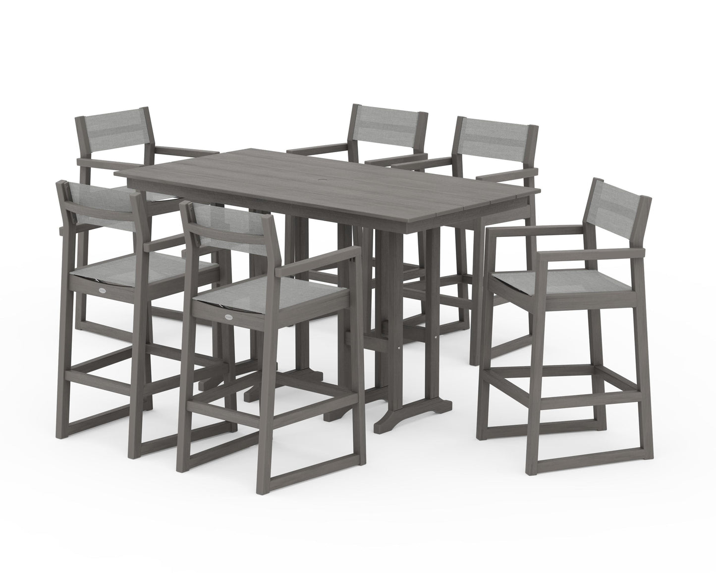 EDGE Sling Arm Chair 7-Piece Farmhouse Bar Set