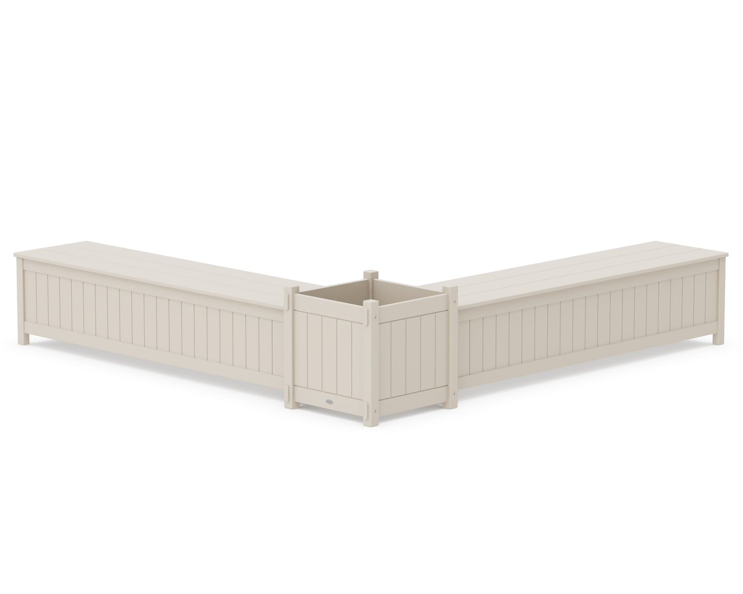 72" Vineyard L- Shaped Planter Storage Bench Set- Large