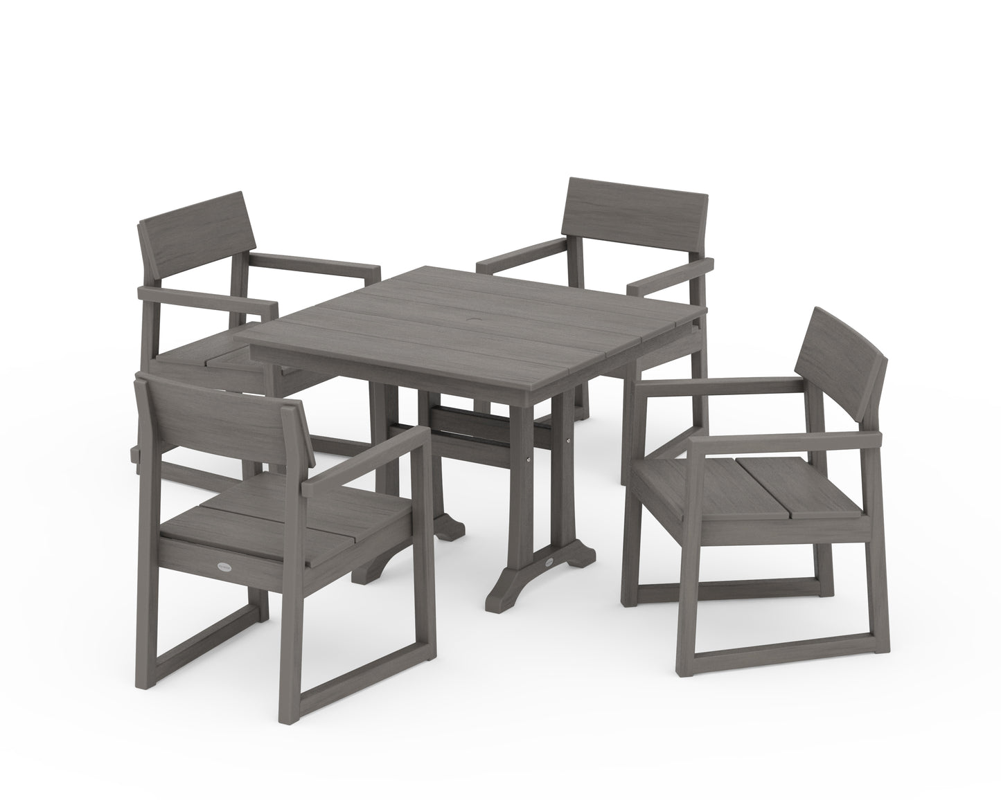 EDGE 5-Piece Farmhouse Dining Set With Trestle Legs