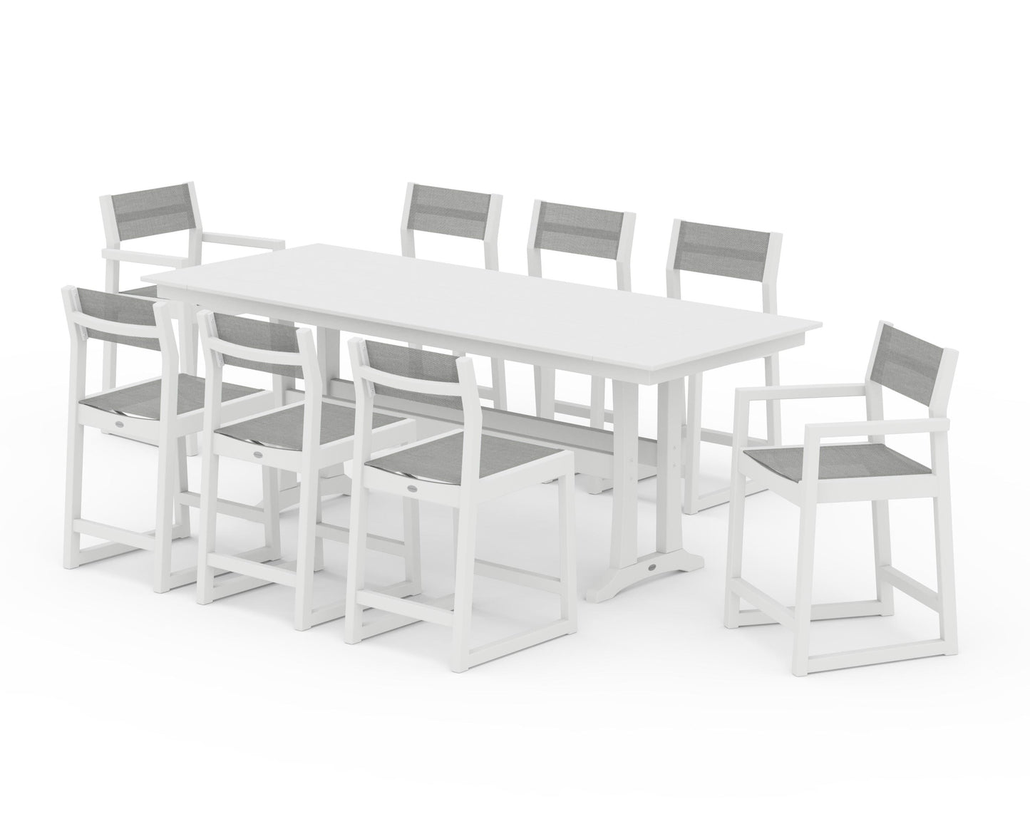 EDGE Sling 9-Piece Farmhouse Counter Set with Trestle Legs