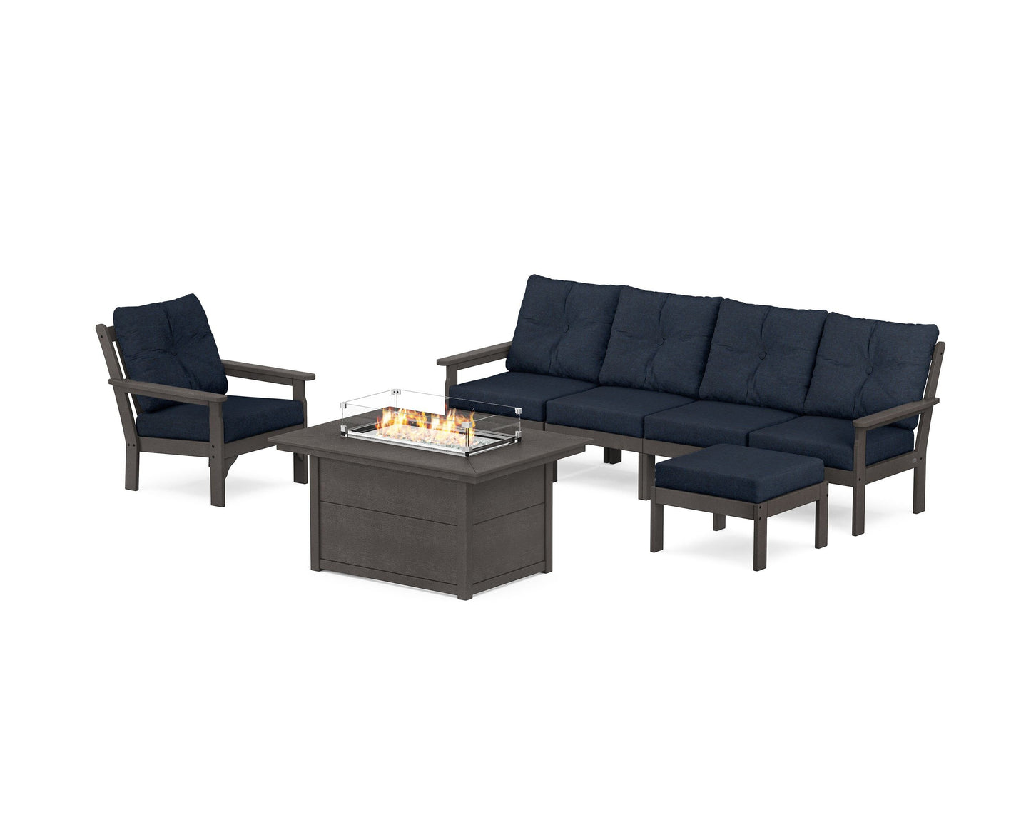 Vineyard Sectional Lounge and Fire Pit Set