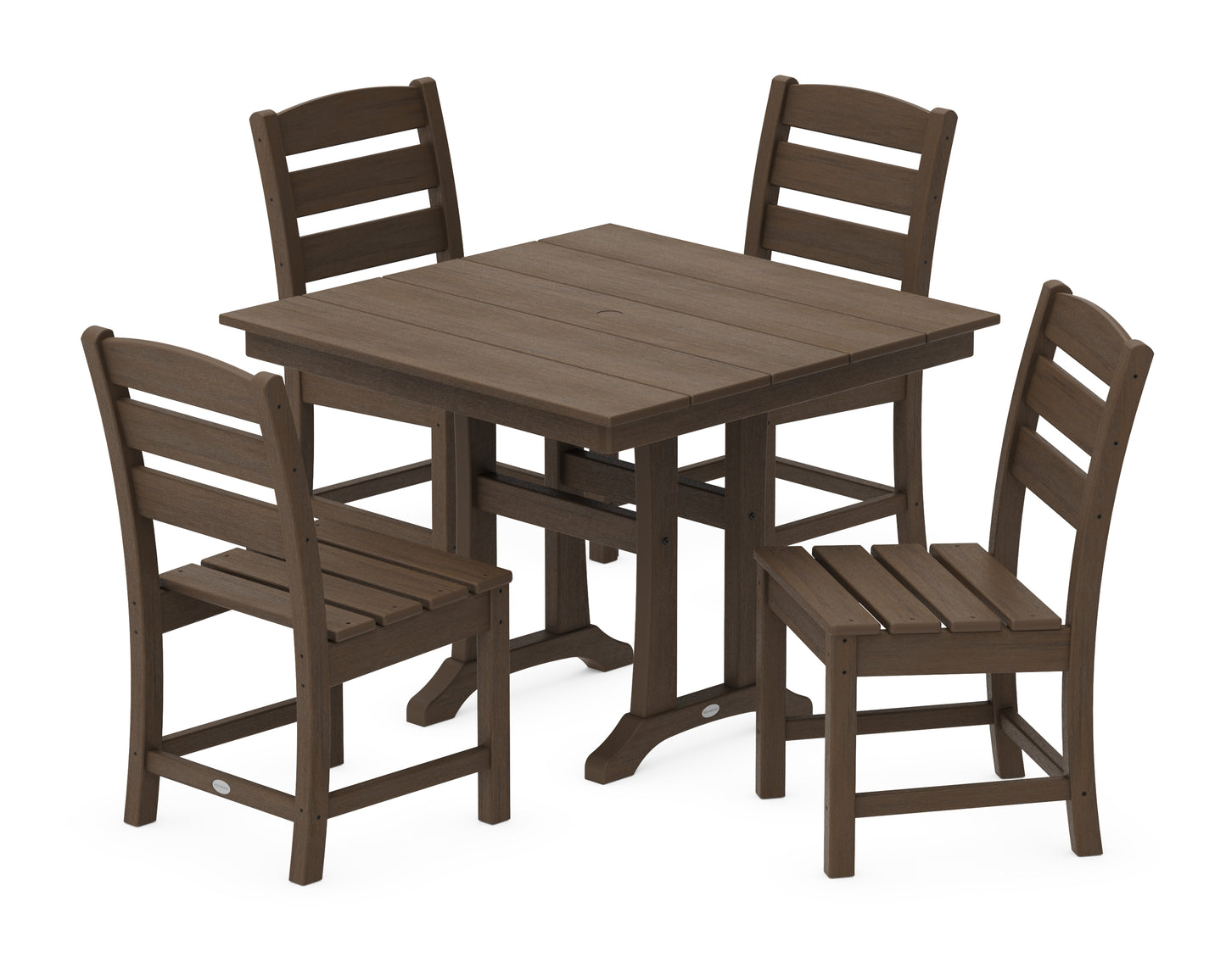 Lakeside 5-Piece Farmhouse Trestle Side Chair Dining Set