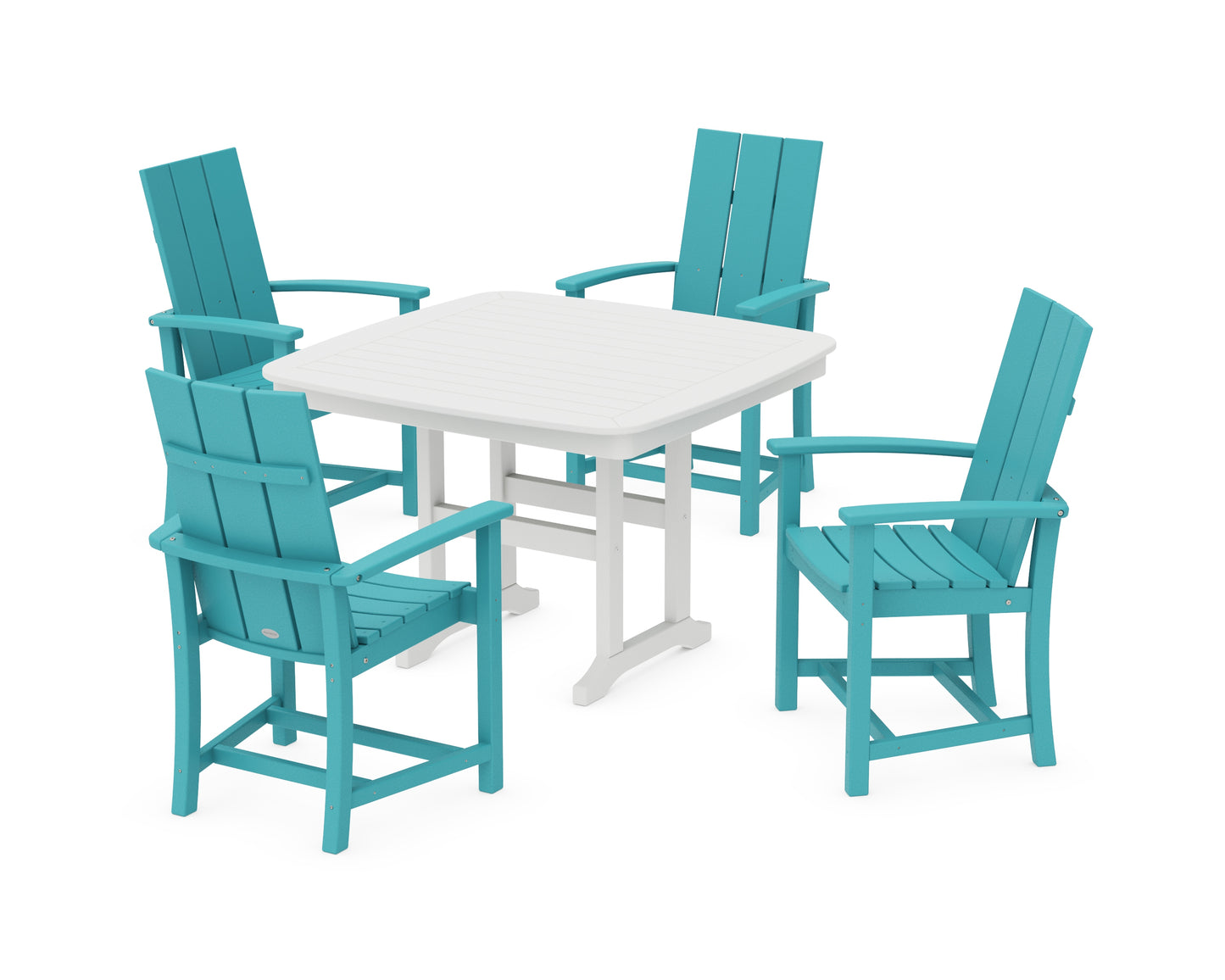 Modern Adirondack 5-Piece Dining Set with Trestle Legs