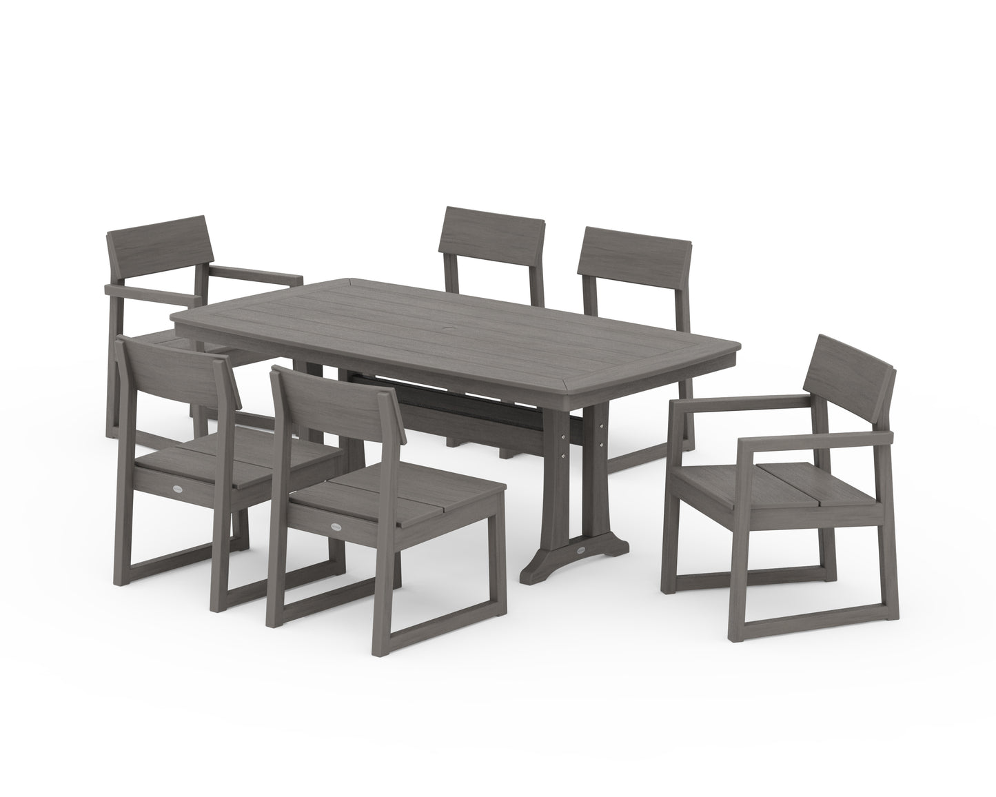 EDGE 7-Piece Dining Set with Trestle Legs