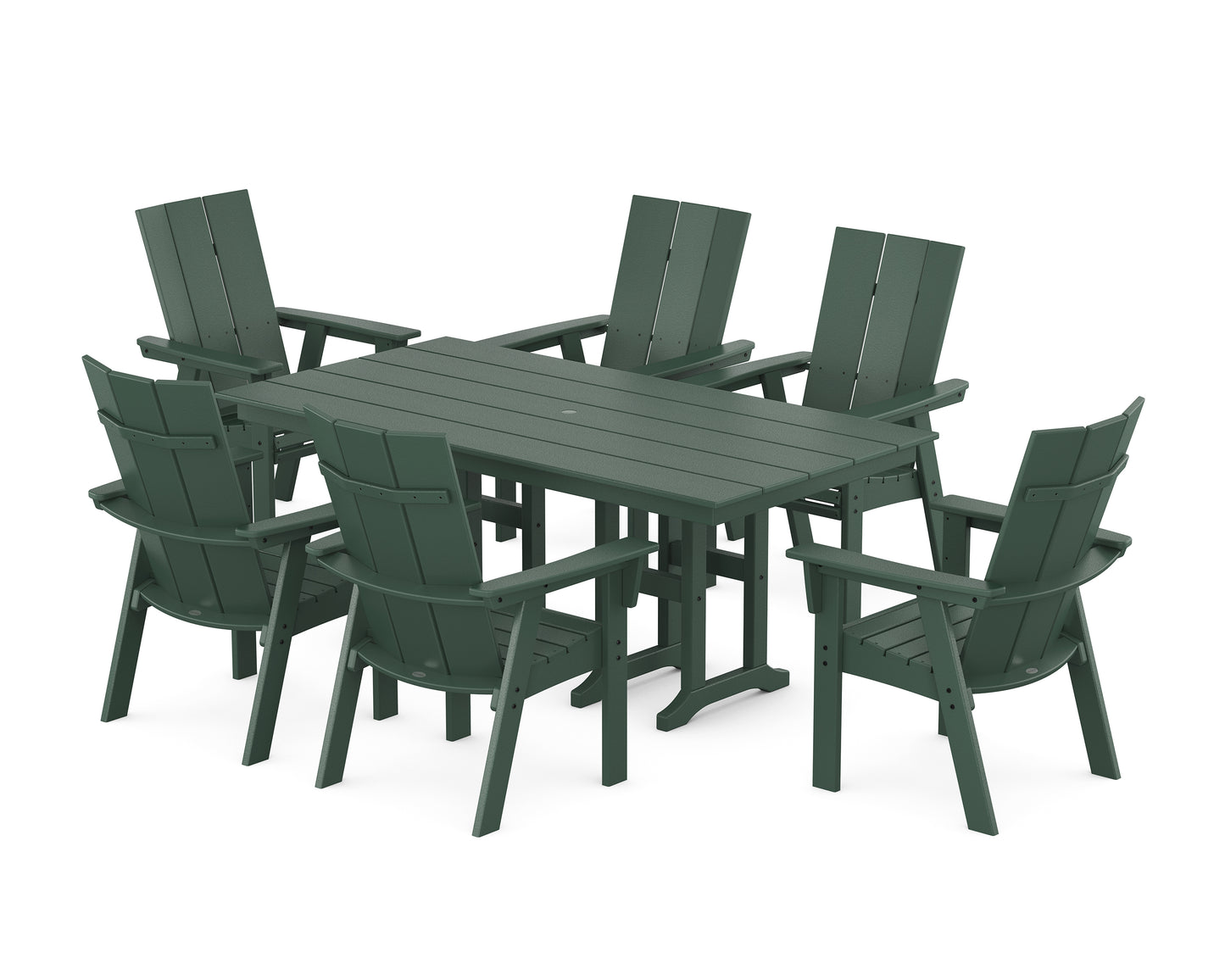 Modern Curveback Adirondack 7-Piece Farmhouse Dining Set