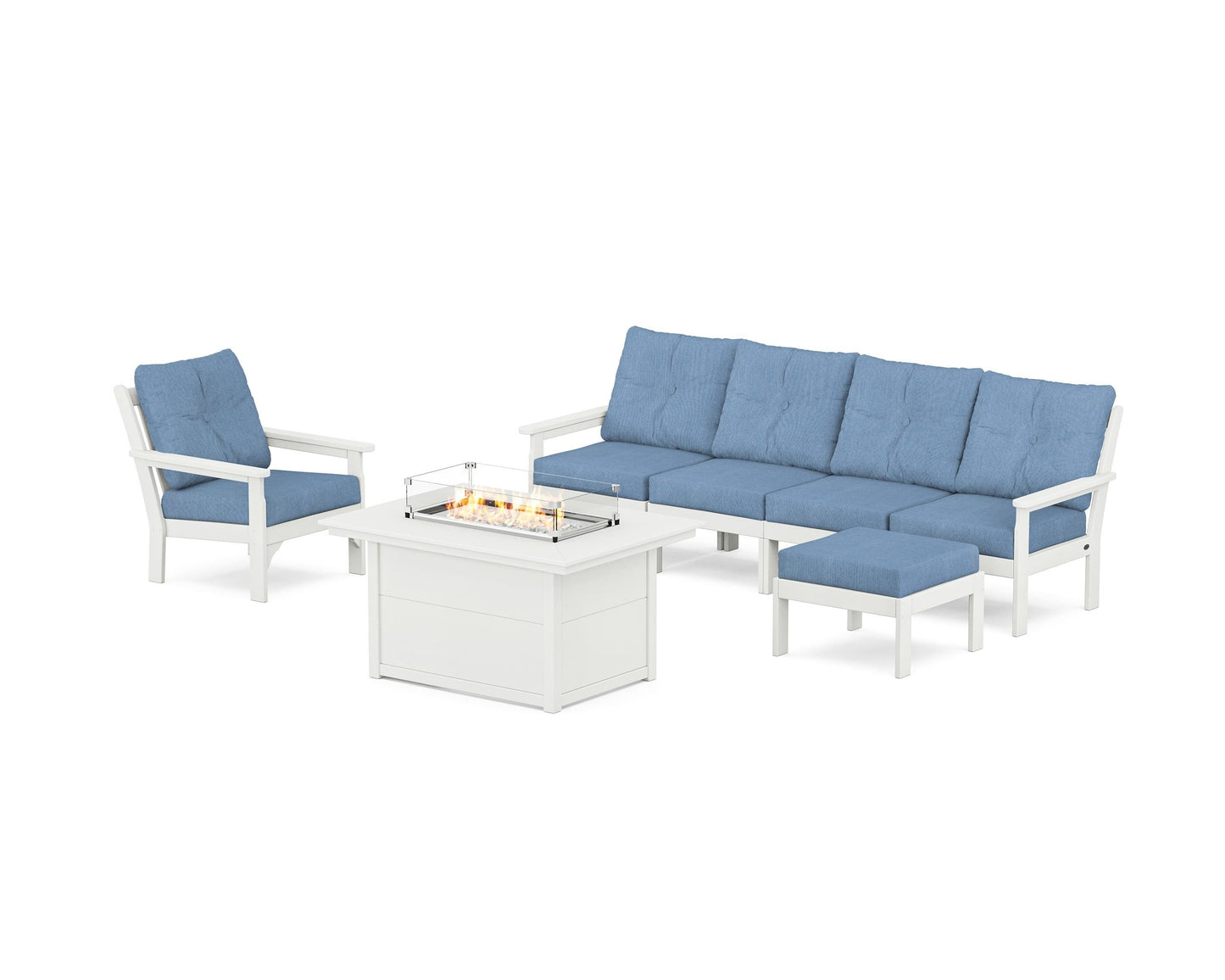Vineyard Sectional Lounge and Fire Pit Set