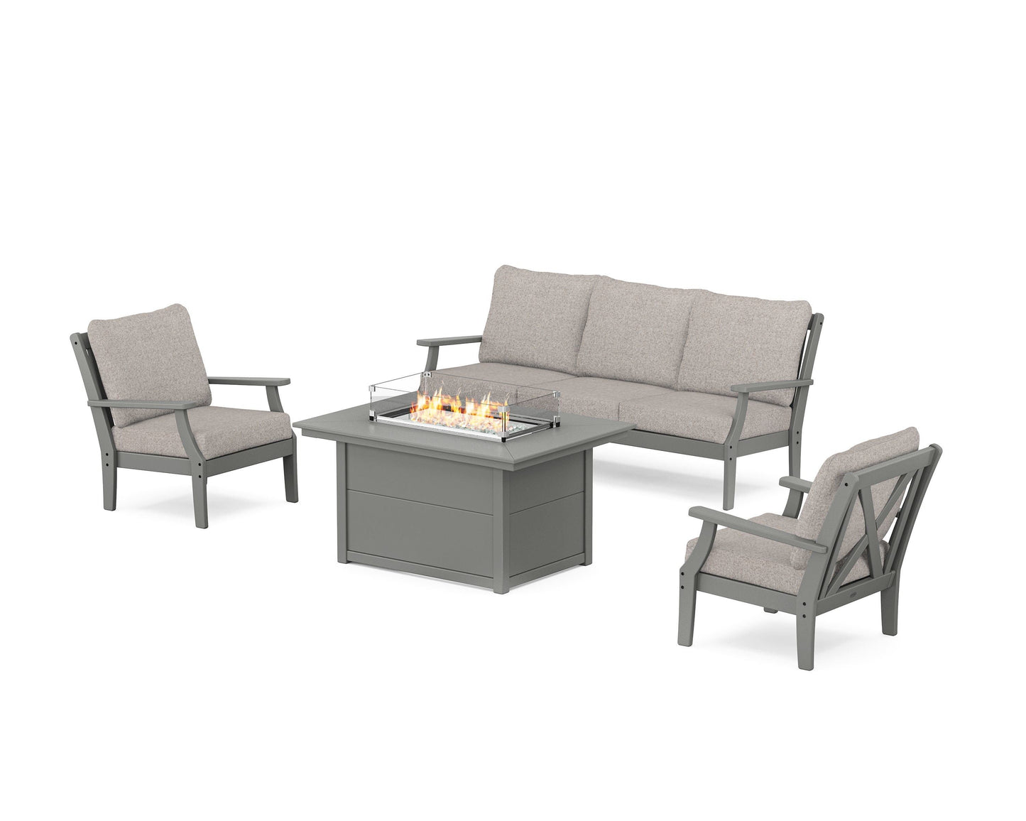 Braxton Deep Seating Fire Pit Table Set