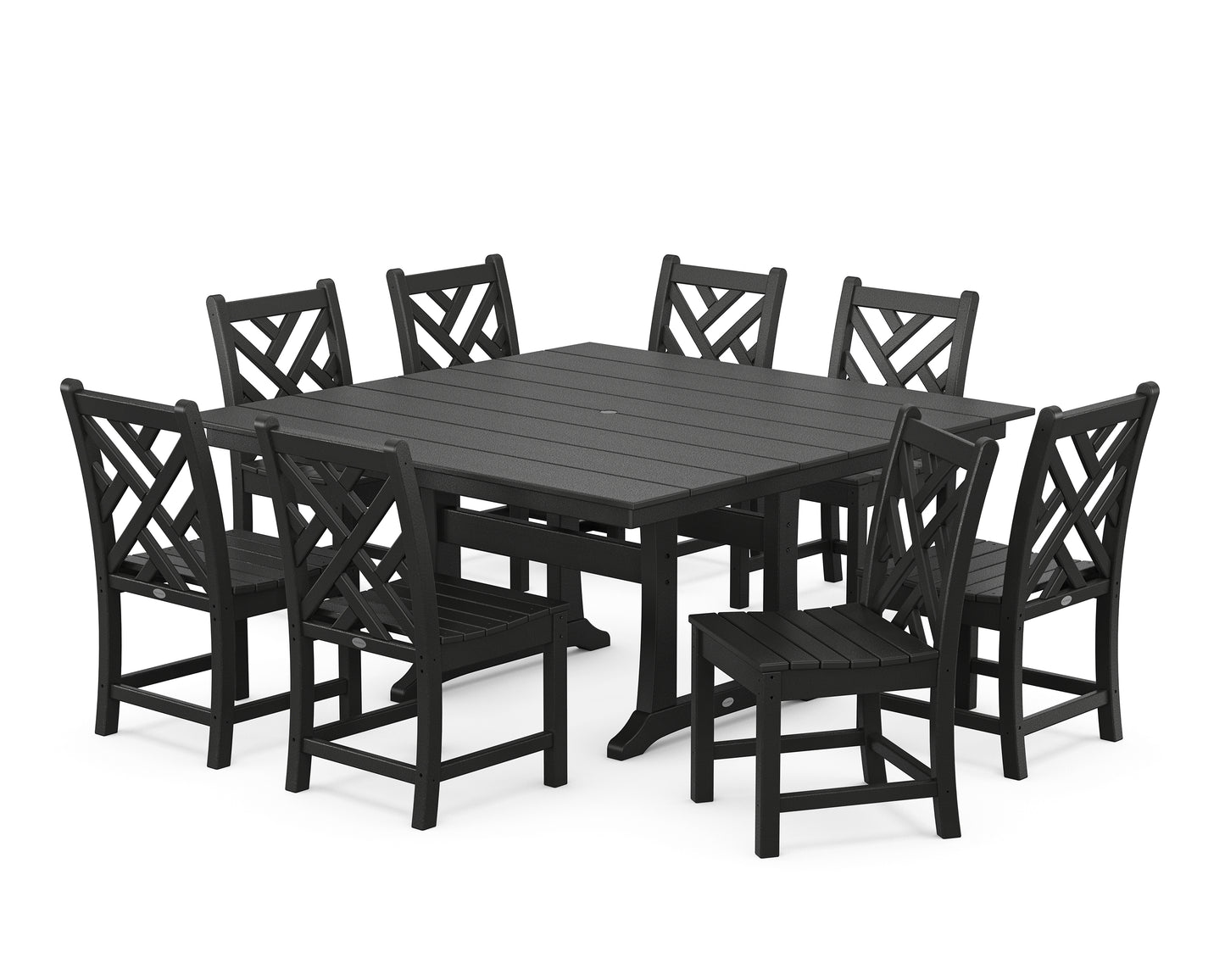 Chippendale 9-Piece Farmhouse Trestle Dining Set