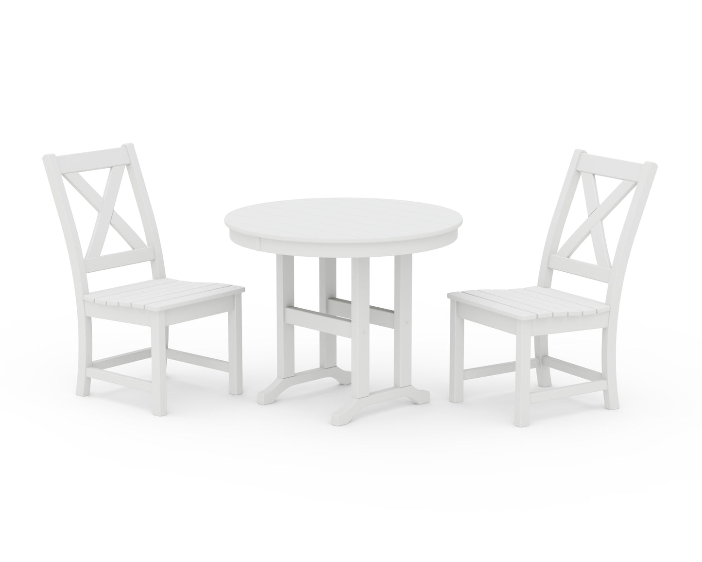 Braxton Side Chair 3-Piece Round Dining Set