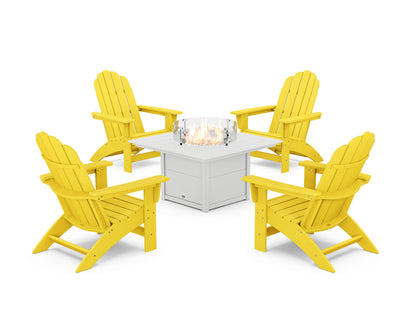 5-Piece Vineyard Grand Adirondack Conversation Set with Fire Pit Table