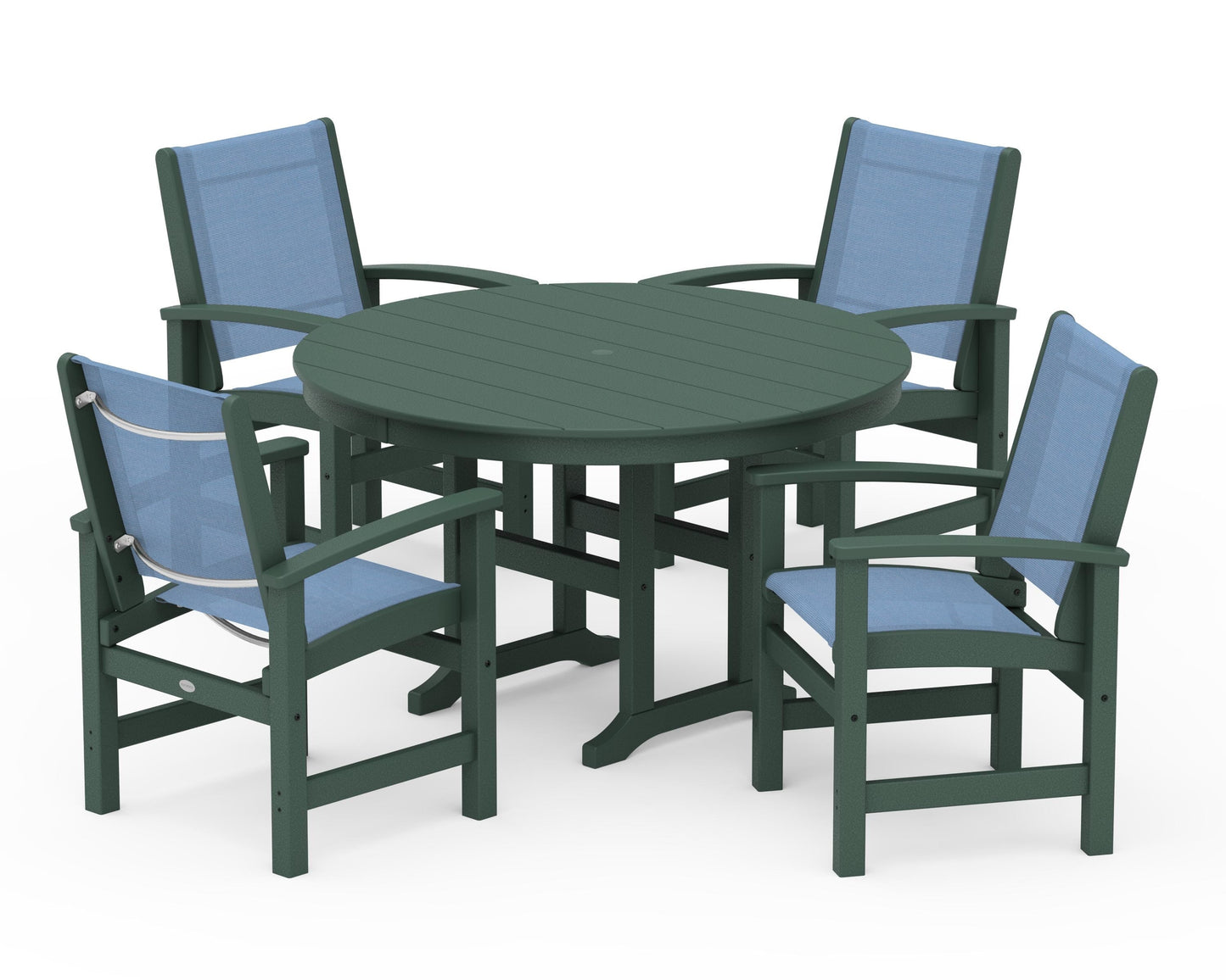 Coastal 5-Piece Round Farmhouse Dining Set