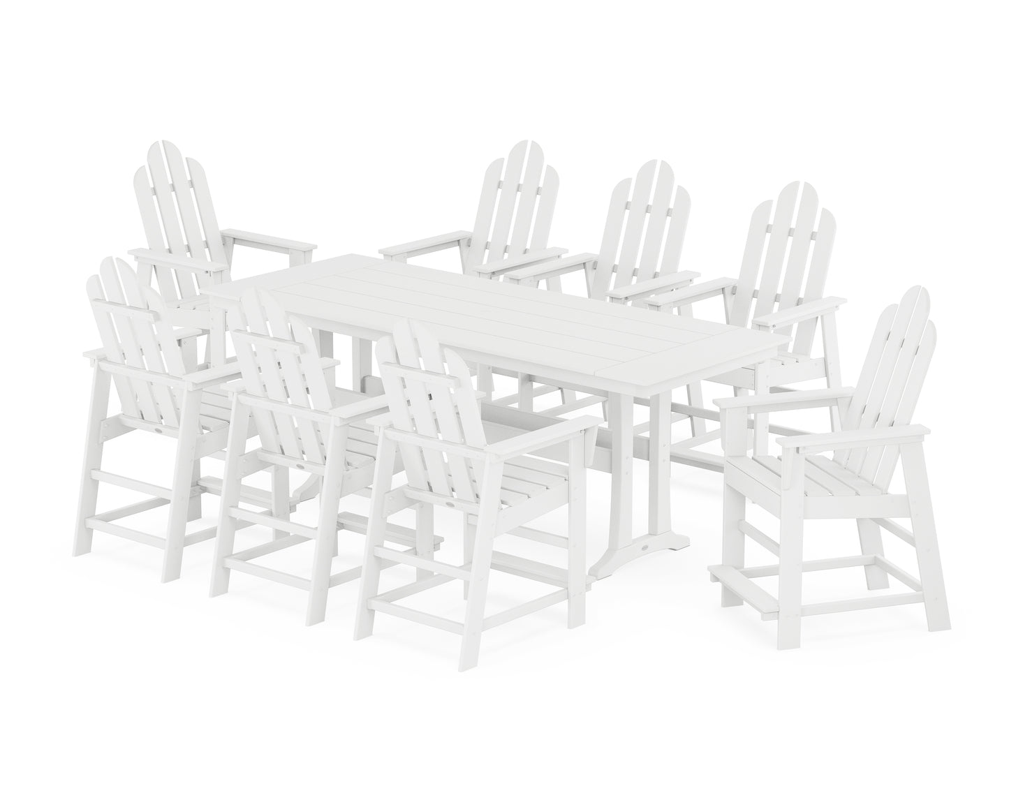 Long Island 9-Piece Farmhouse Counter Set with Trestle Legs