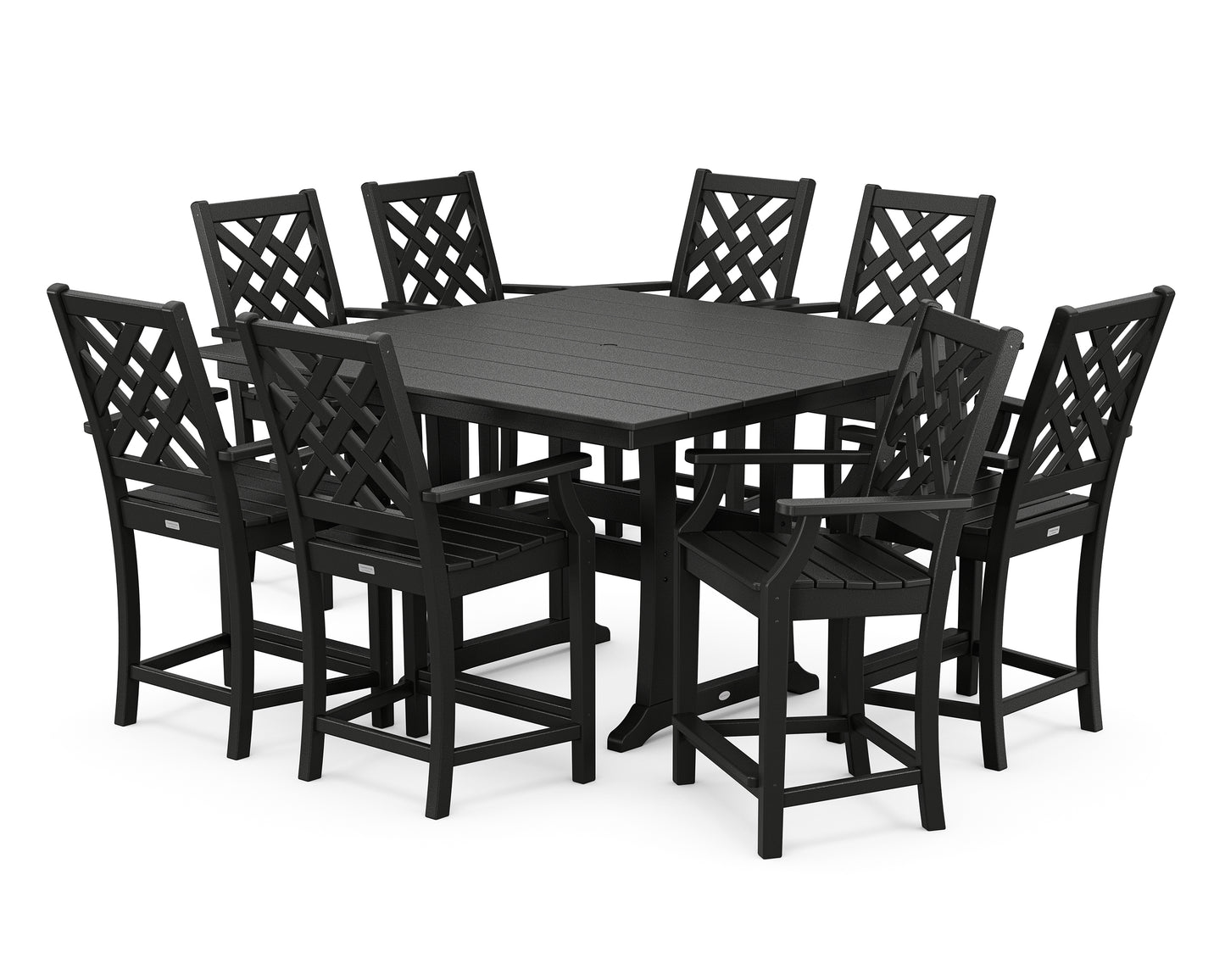 Wovendale 9-Piece Square Farmhouse Counter Set with Trestle Legs