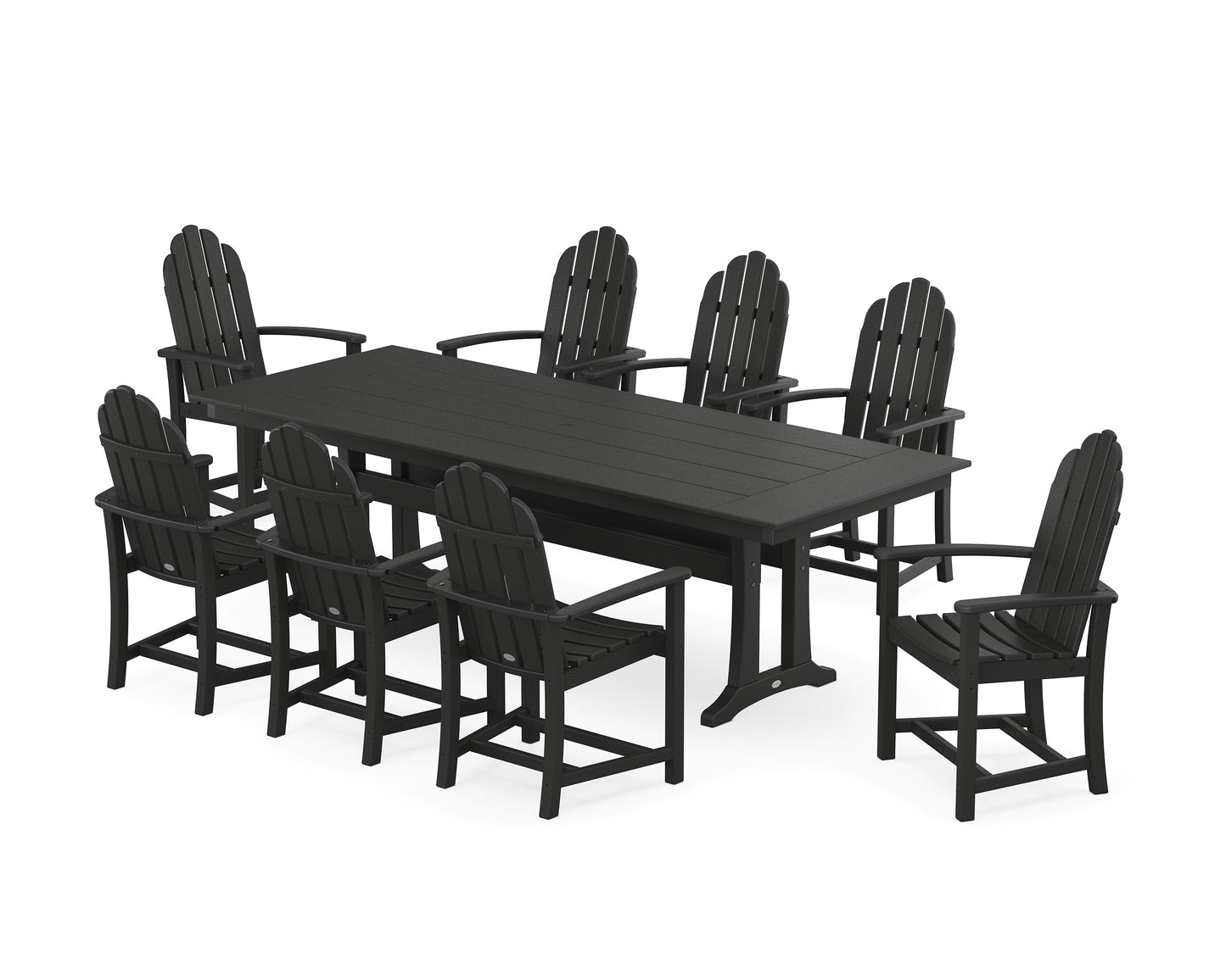 Classic Adirondack 9-Piece Farmhouse Dining Set with Trestle Legs