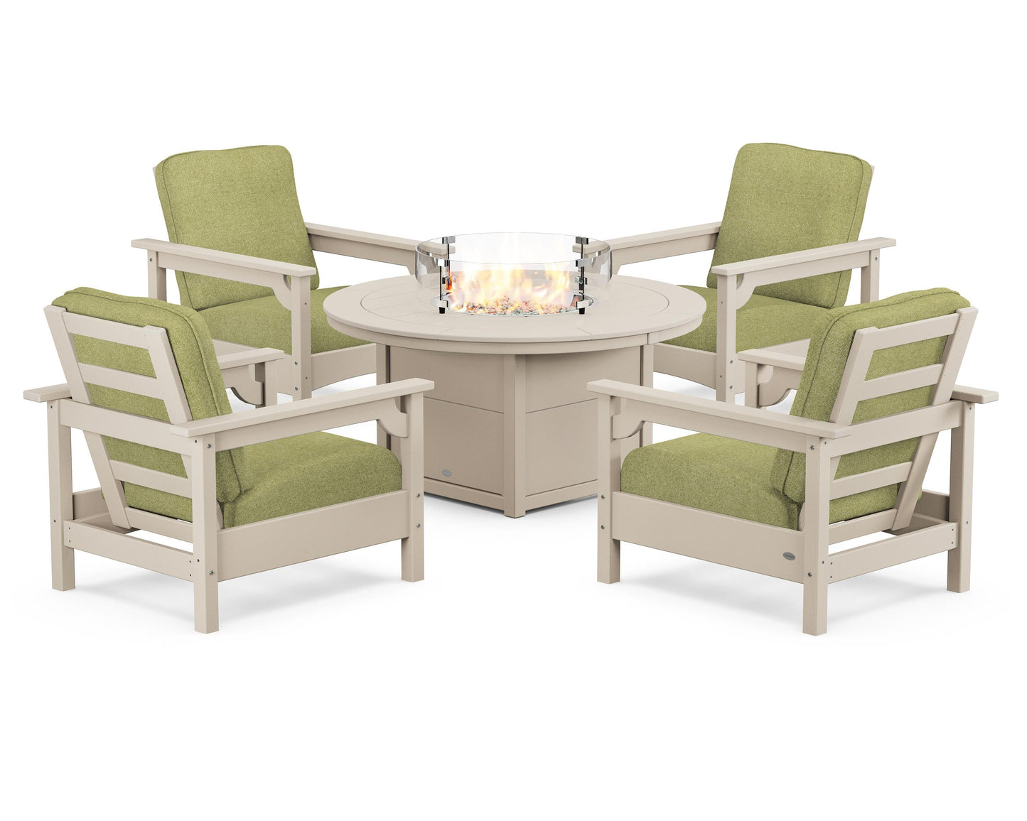 Club 5-Piece Conversation Set with Fire Pit Table