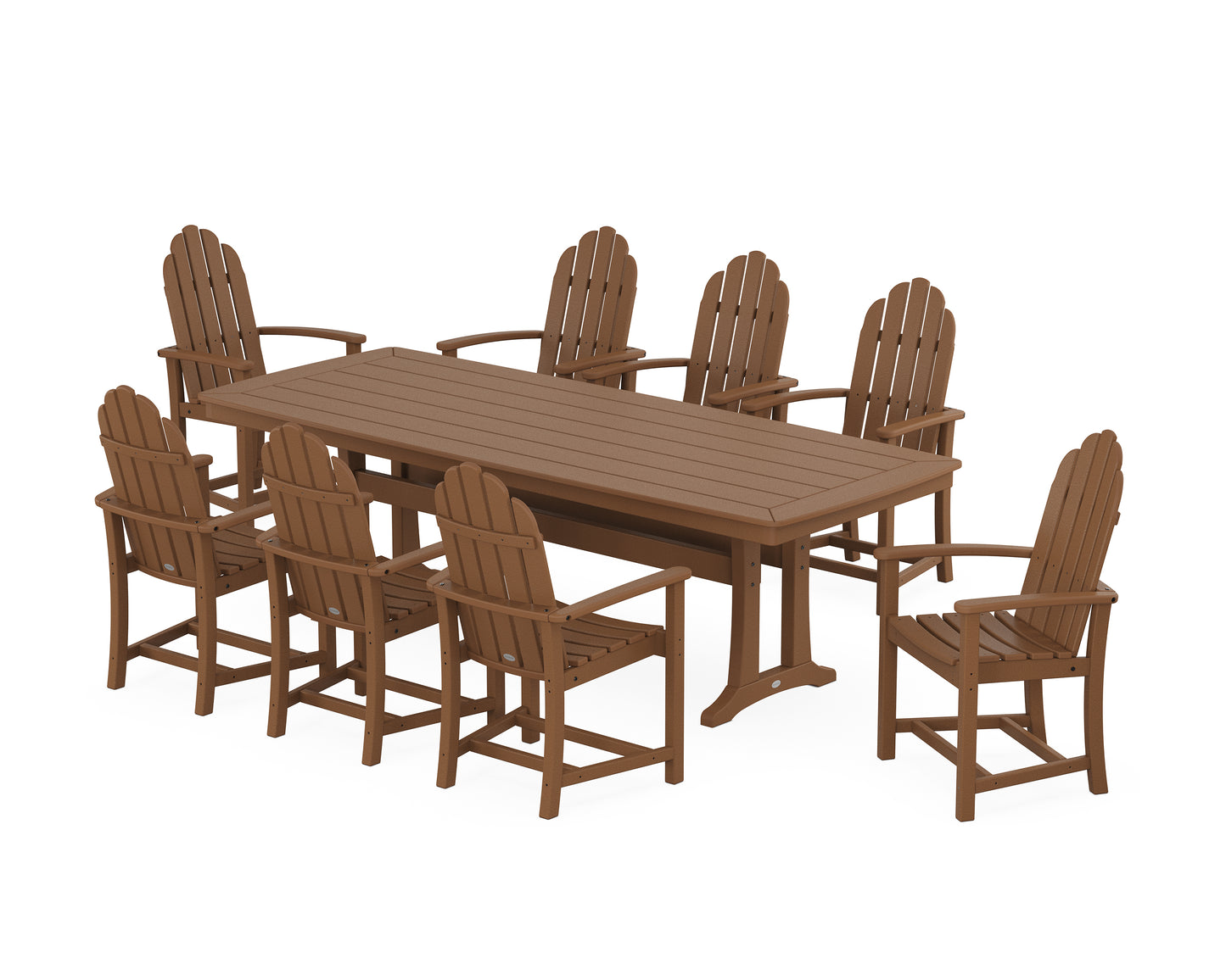 Classic Adirondack 9-Piece Dining Set with Trestle Legs