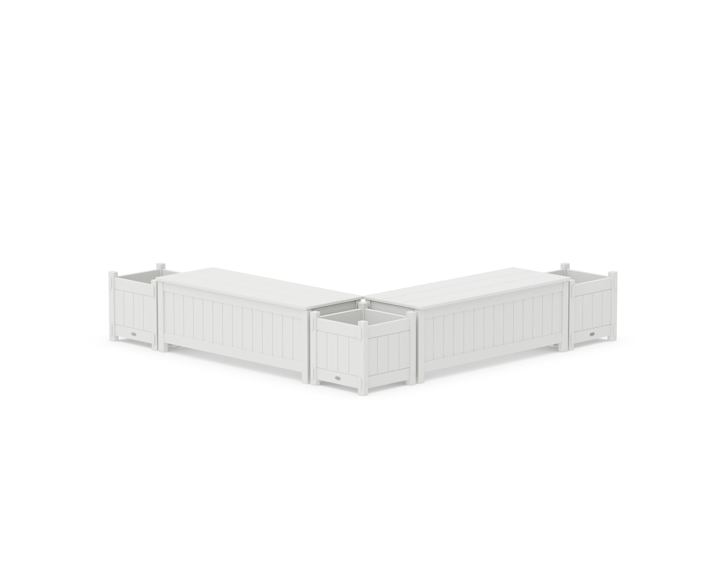 48" Vineyard L- Shaped Planter Storage Bench Corner Set