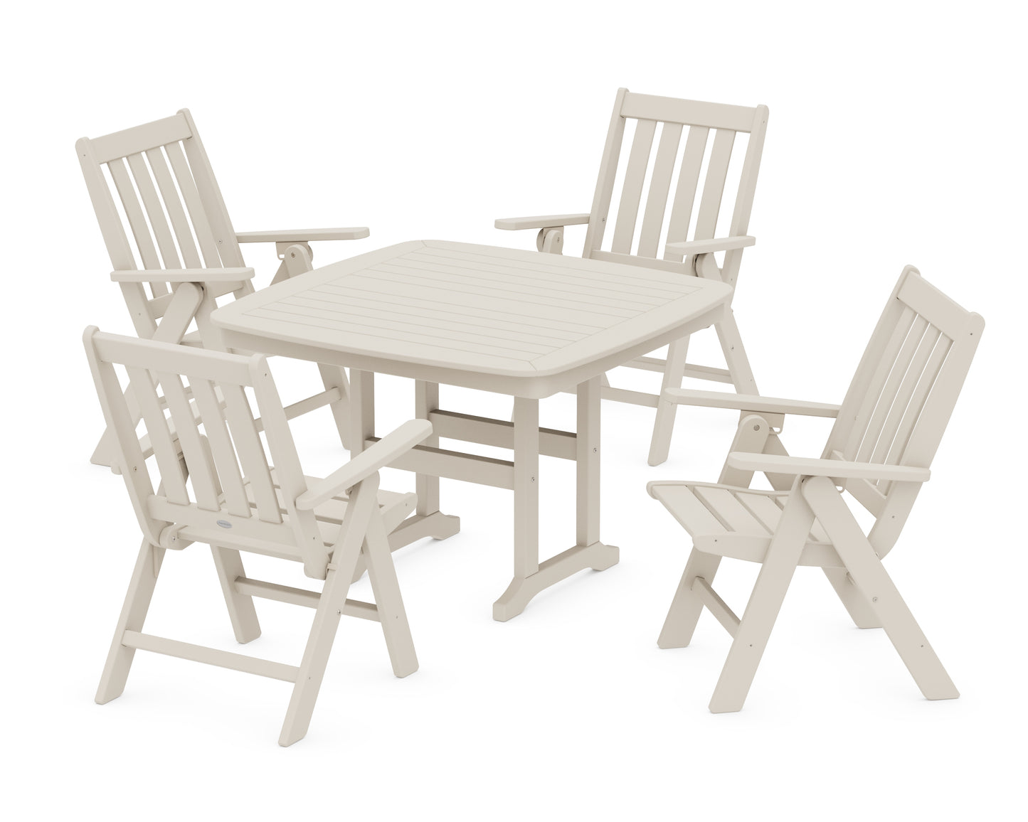 Vineyard Folding Chair 5-Piece Dining Set