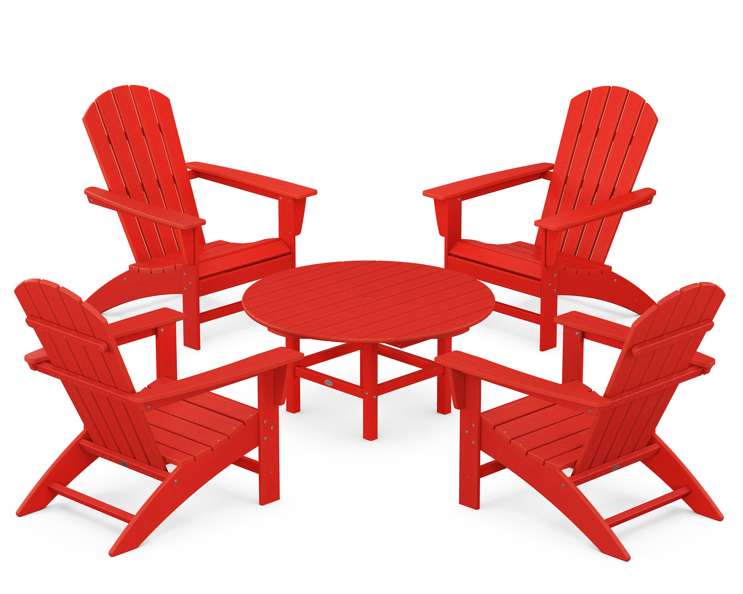 Nautical 5-Piece Adirondack Chair Conversation Set