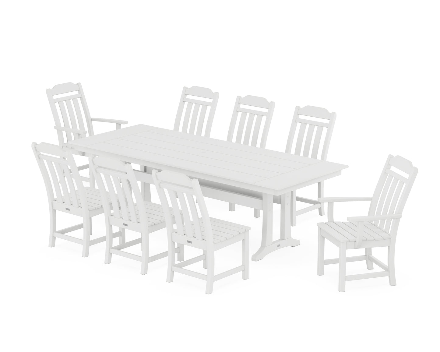 Country Living 9-Piece Farmhouse Dining Set with Trestle Legs