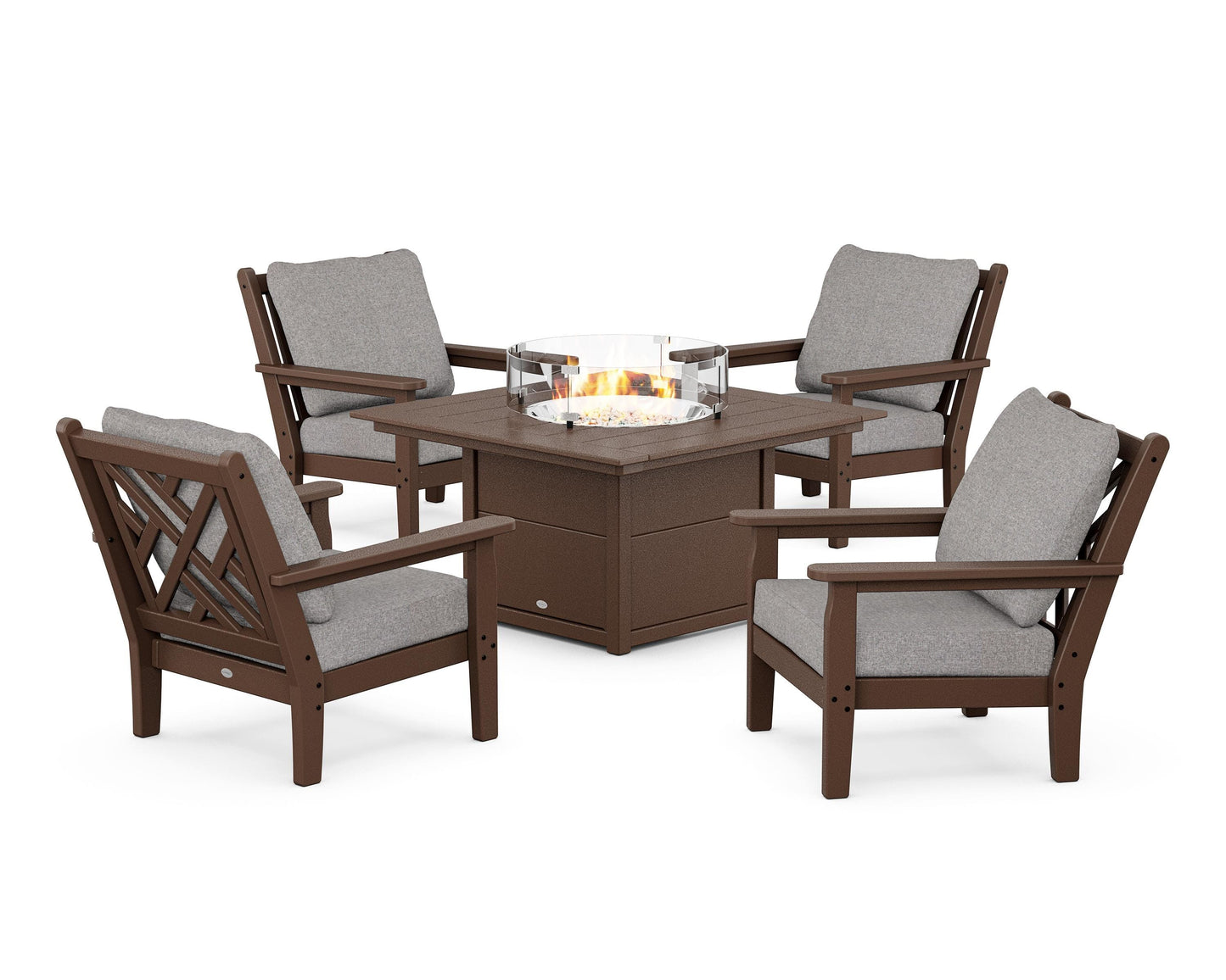 Chippendale 5-Piece Deep Seating Set with Fire Pit Table