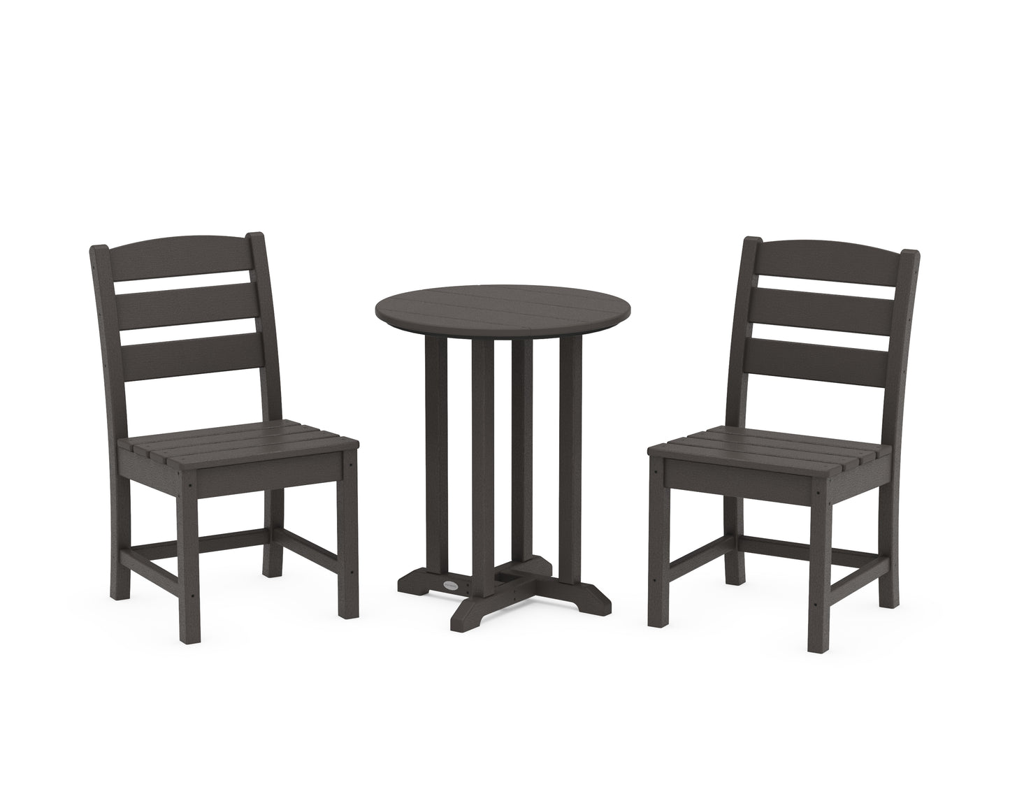 Lakeside Side Chair 3-Piece Round Bistro Dining Set