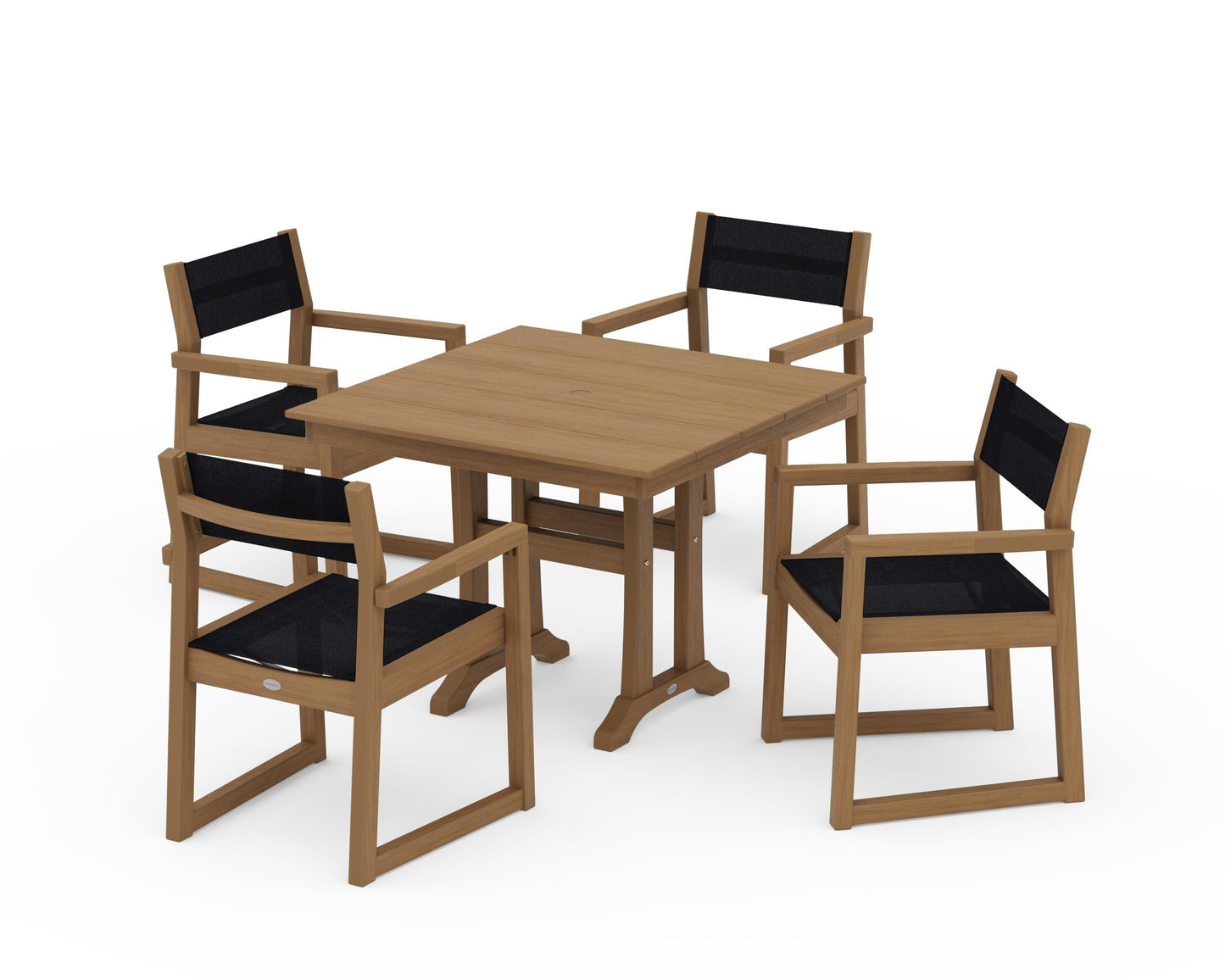 EDGE Sling 5-Piece Farmhouse Dining Set with Trestle Legs