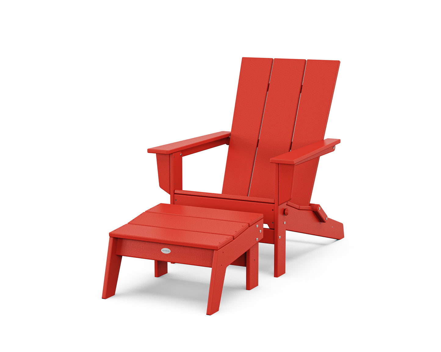 Modern Studio Folding Adirondack Chair with Ottoman