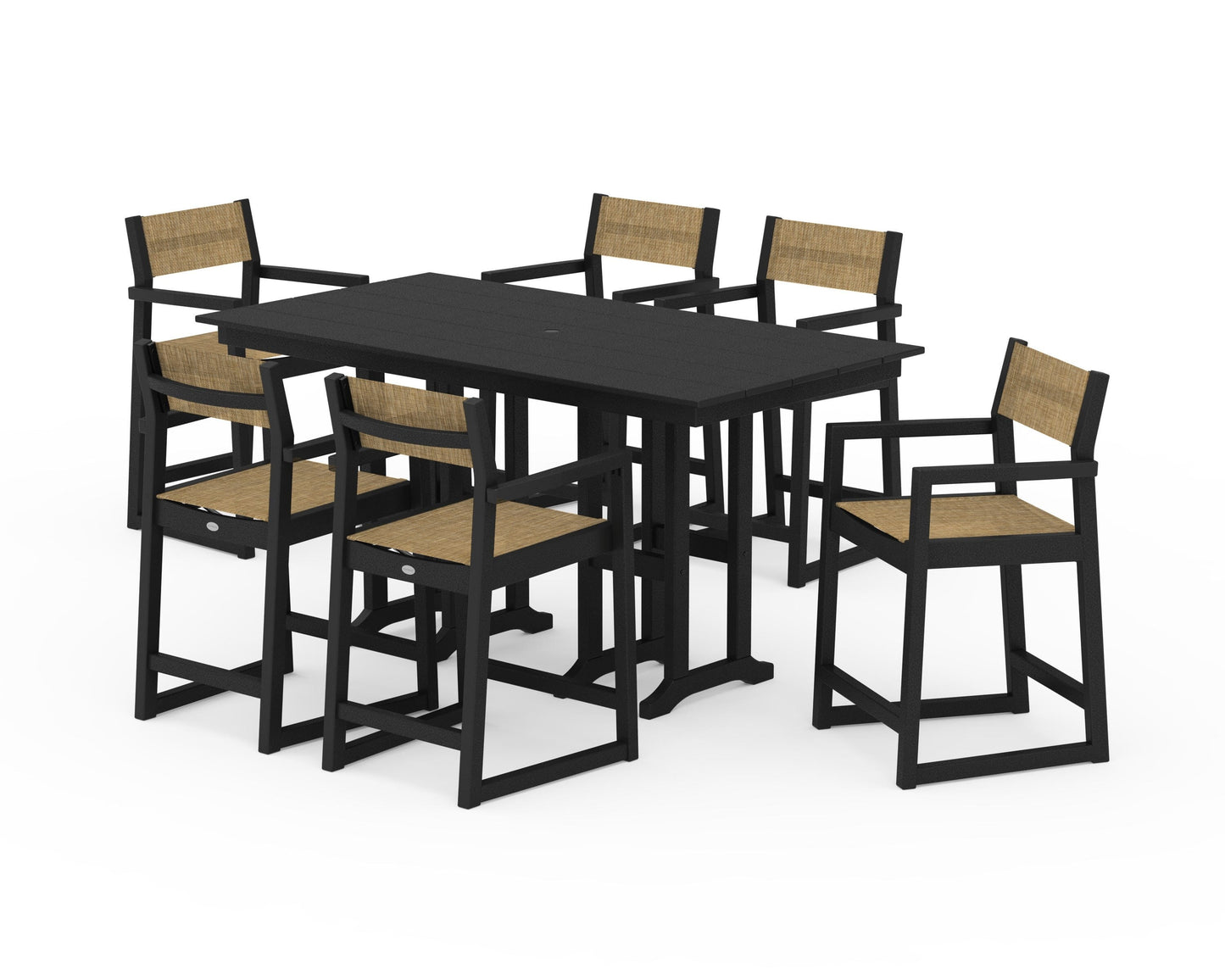 EDGE Sling Arm Chair 7-Piece Farmhouse Counter Set