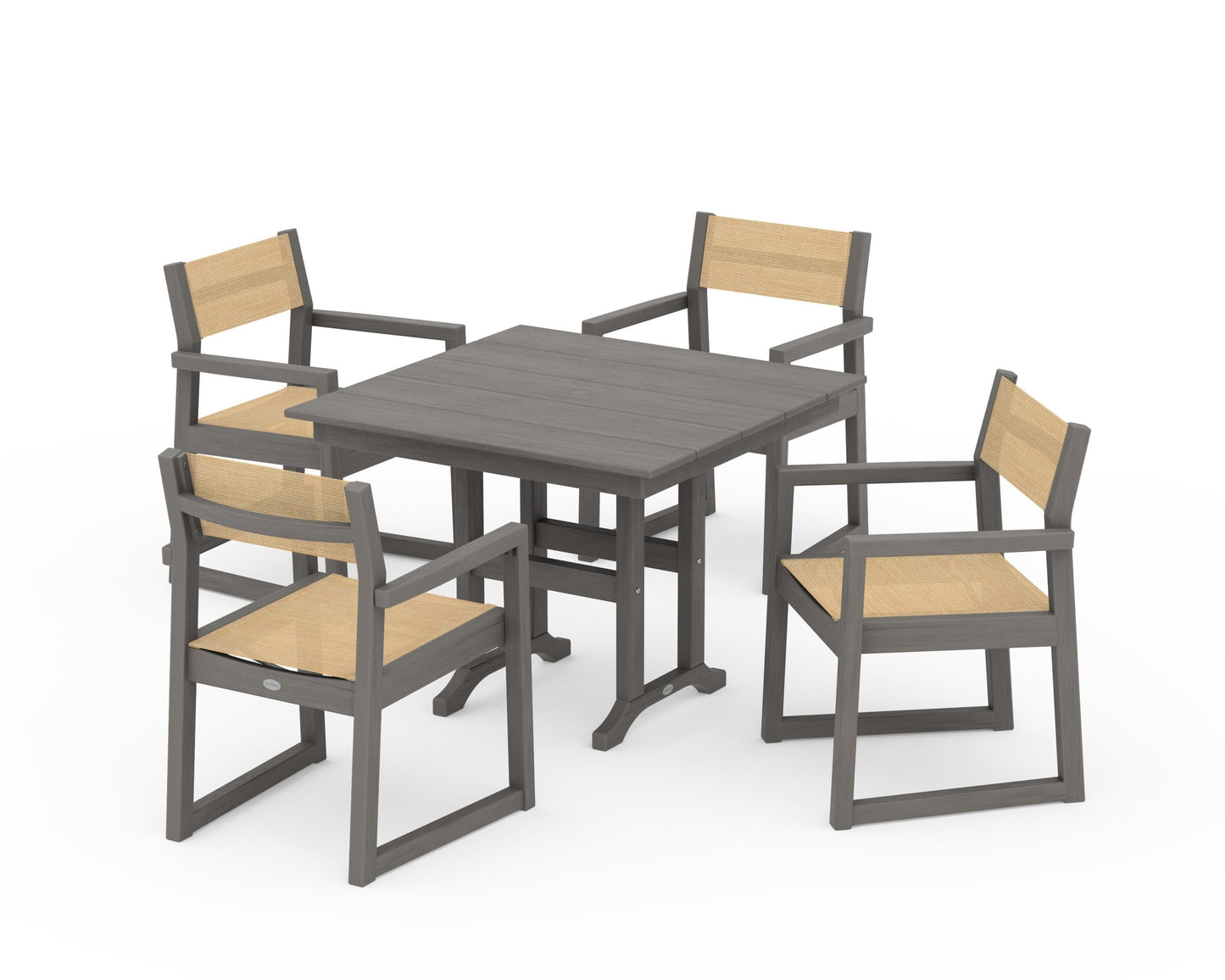 EDGE Sling Arm Chair 5-Piece Farmhouse Dining Set