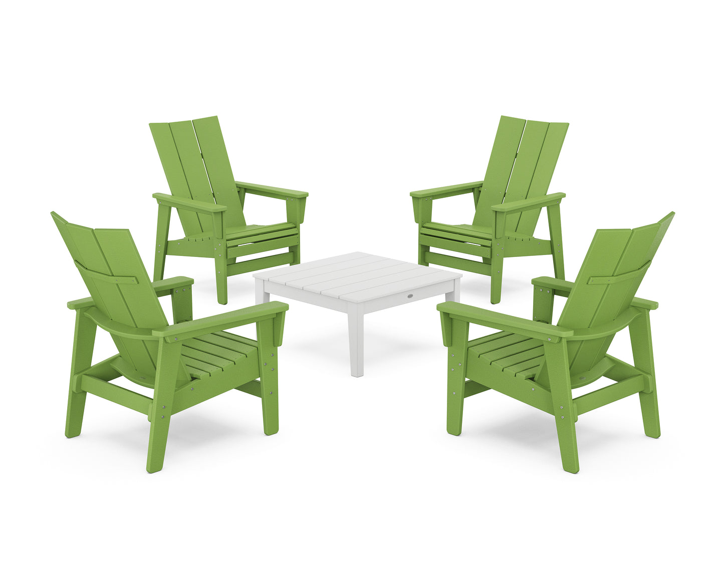 5-Piece Modern Grand Upright Adirondack Chair Conversation Group