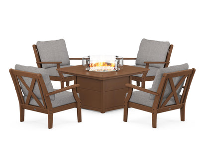 Braxton 5-Piece Deep Seating Conversation Set with Fire Pit Table