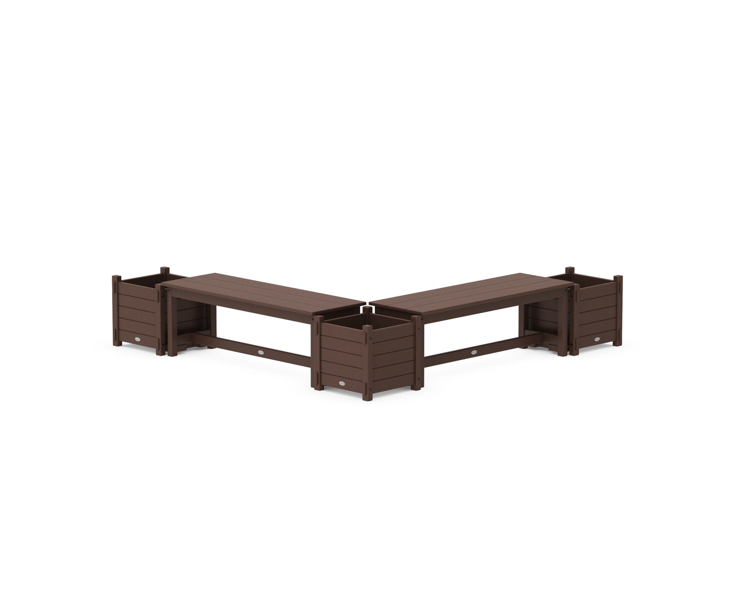 48" Nautical L- Shaped Planter Bench Corner Set