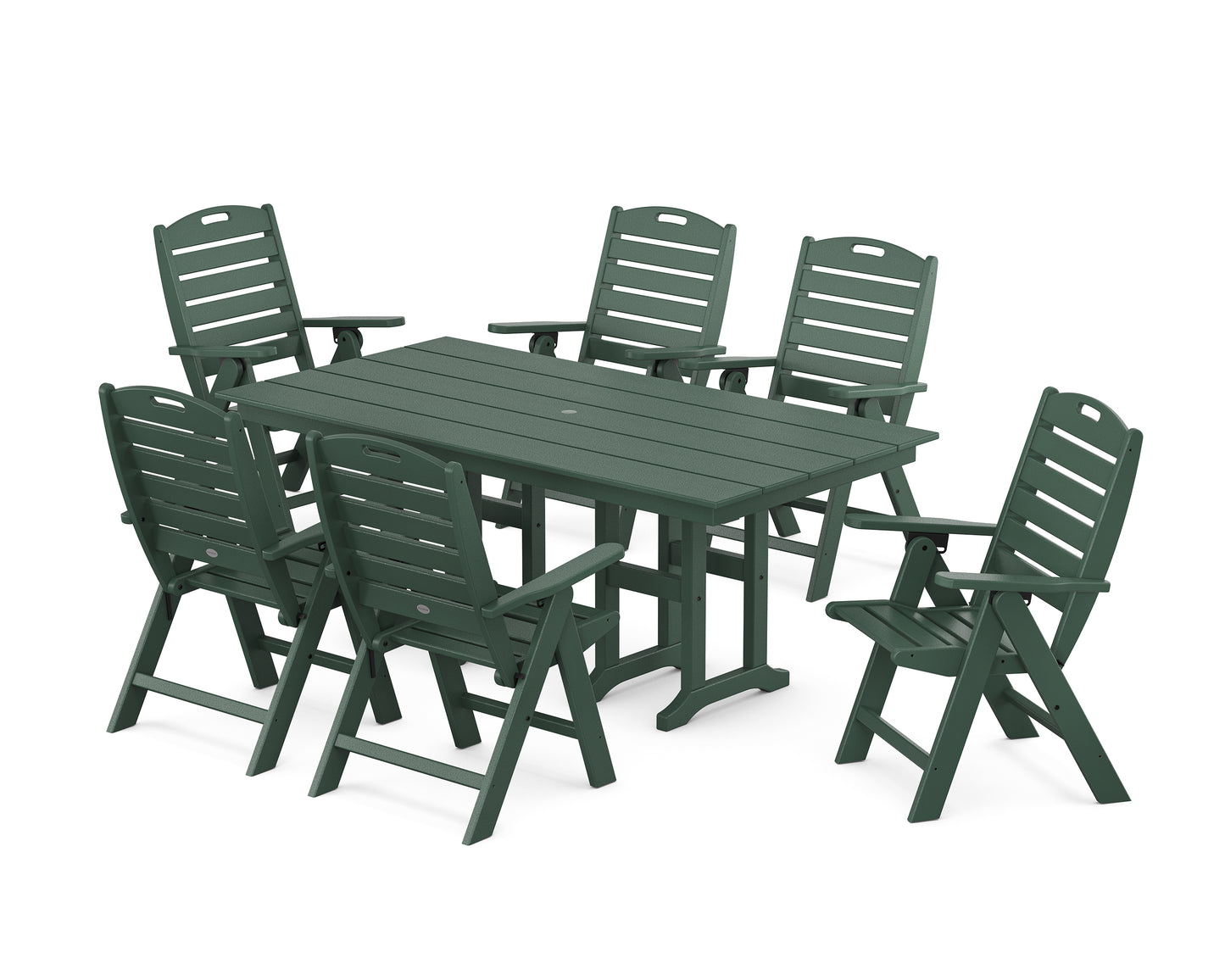 Nautical Highback 7-Piece Farmhouse Dining Set