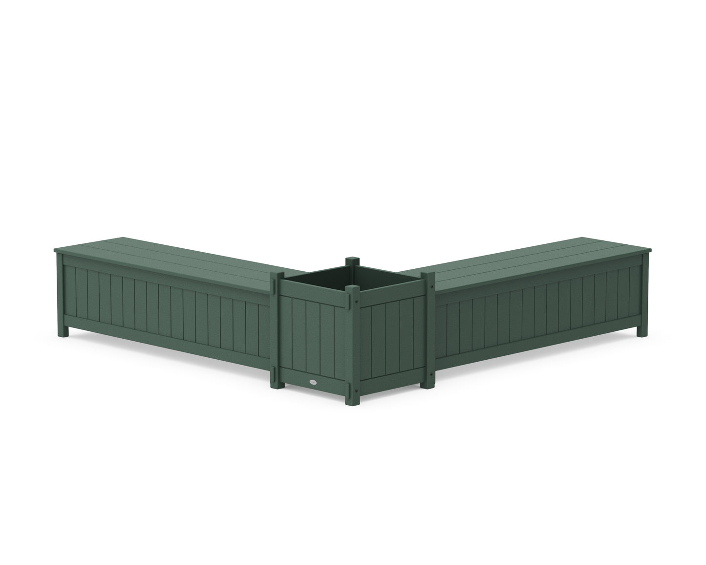 60" Vineyard L- Shaped Planter Storage Bench Set- Large