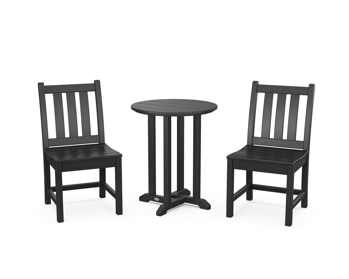 Traditional Garden Side Chair 3-Piece Round Bistro Dining Set