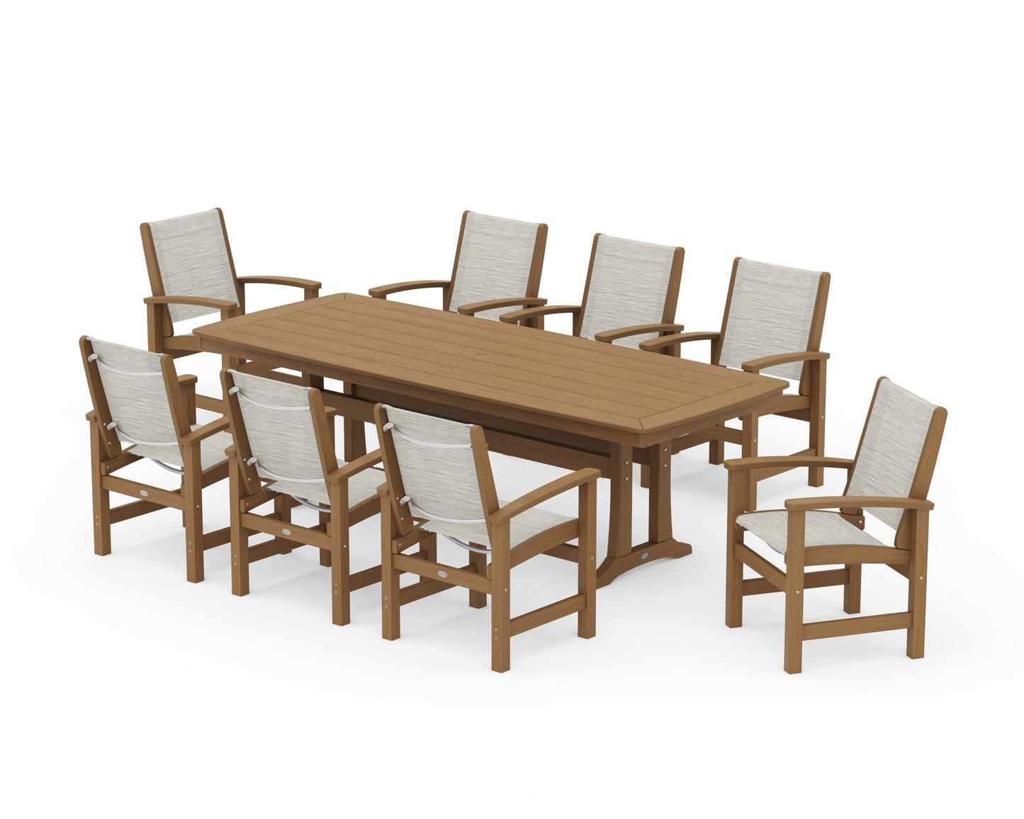 Coastal 9-Piece Dining Set with Trestle Legs