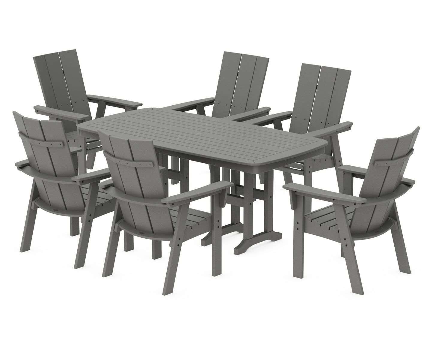 Modern Curveback Adirondack 7-Piece Dining Set