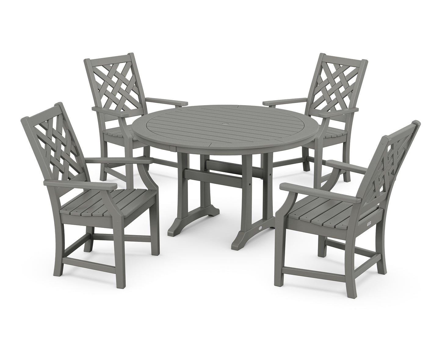 Wovendale 5-Piece Round Dining Set with Trestle Legs