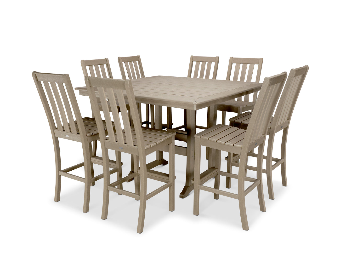 Vineyard 9-Piece Nautical Trestle Bar Set