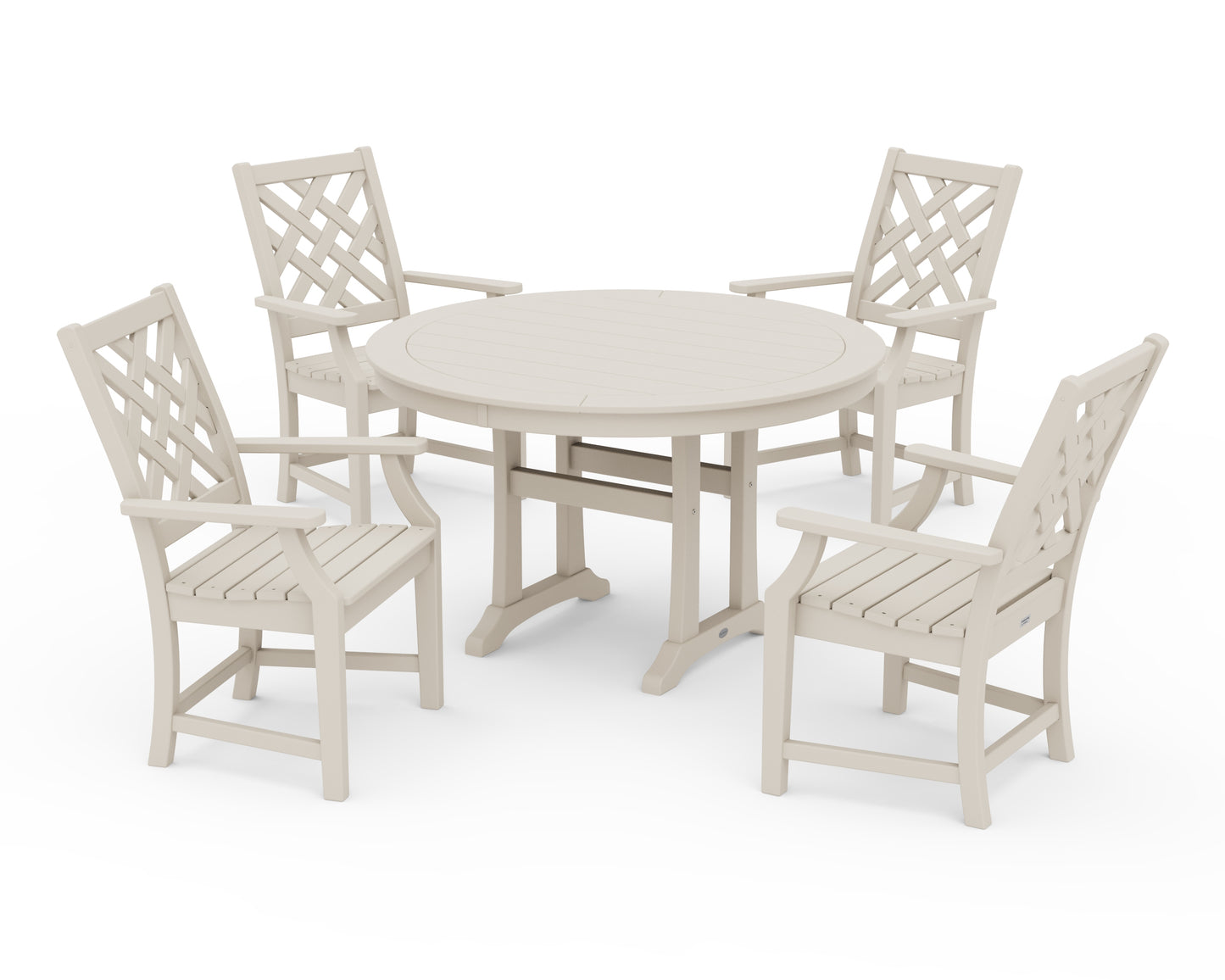 Wovendale 5-Piece Round Dining Set with Trestle Legs