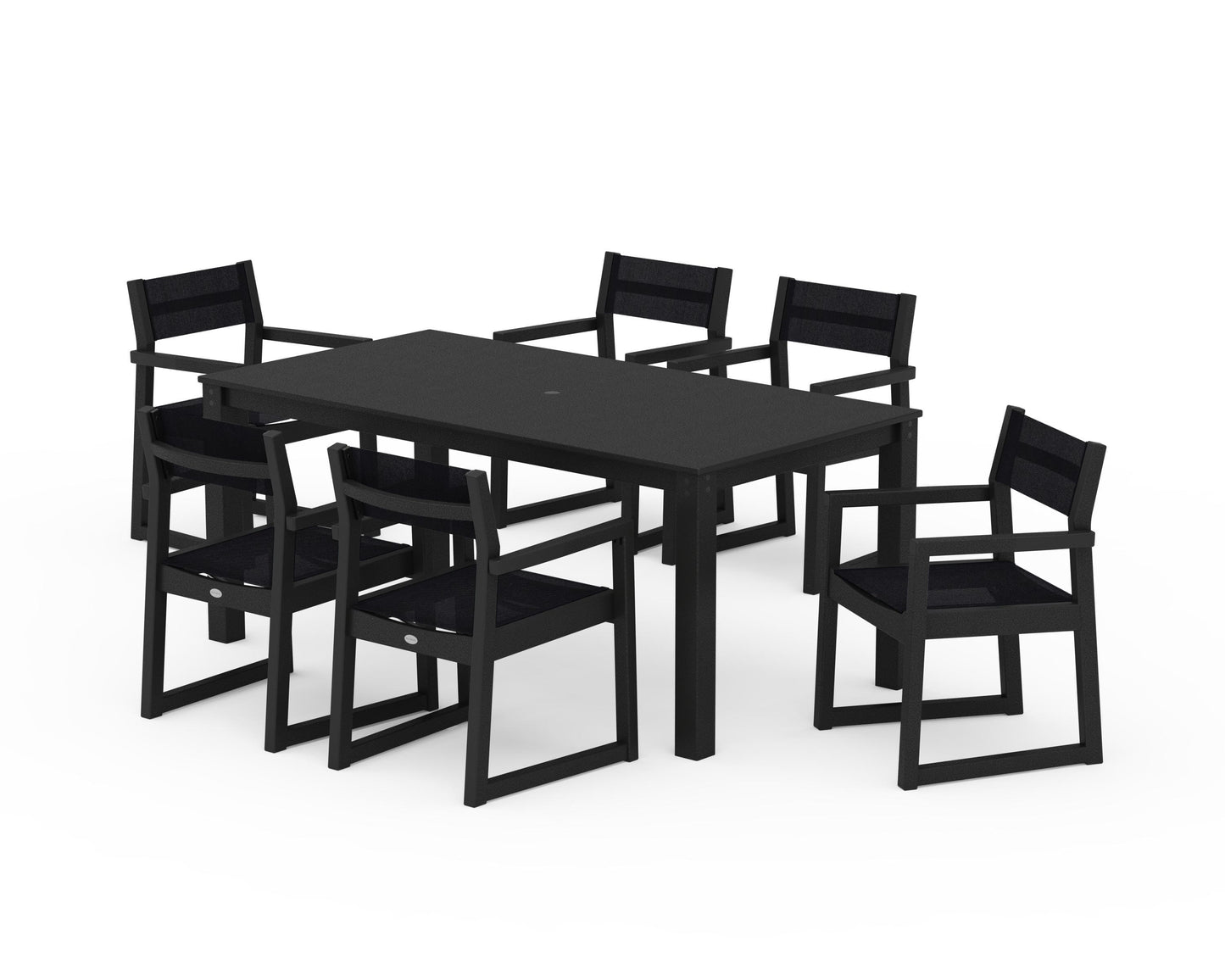 EDGE Sling Arm Chair 7-Piece Parsons Dining Set