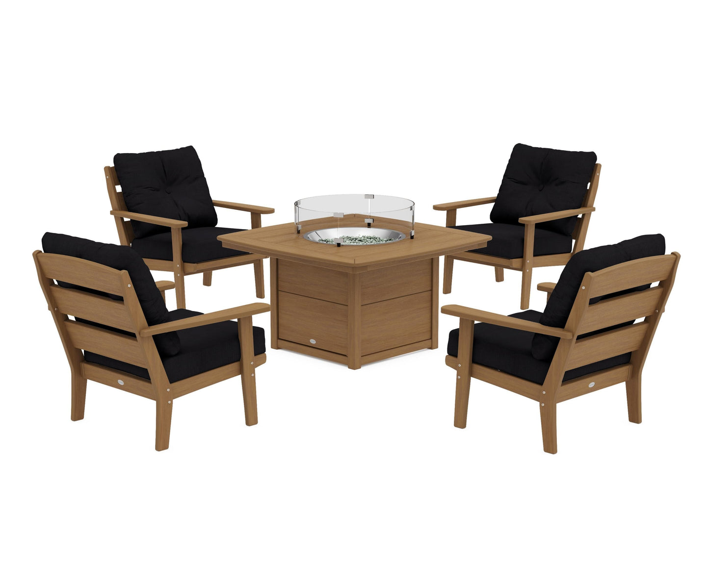 Lakeside 5-Piece Deep Seating Set with Nautical Fire Pit Table