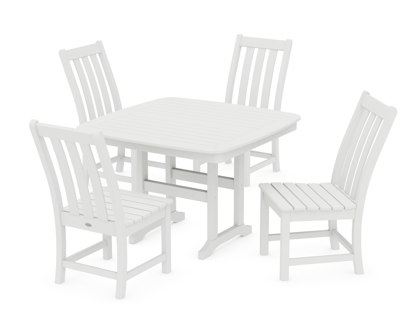 Vineyard Side Chair 5-Piece Dining Set with Trestle Legs