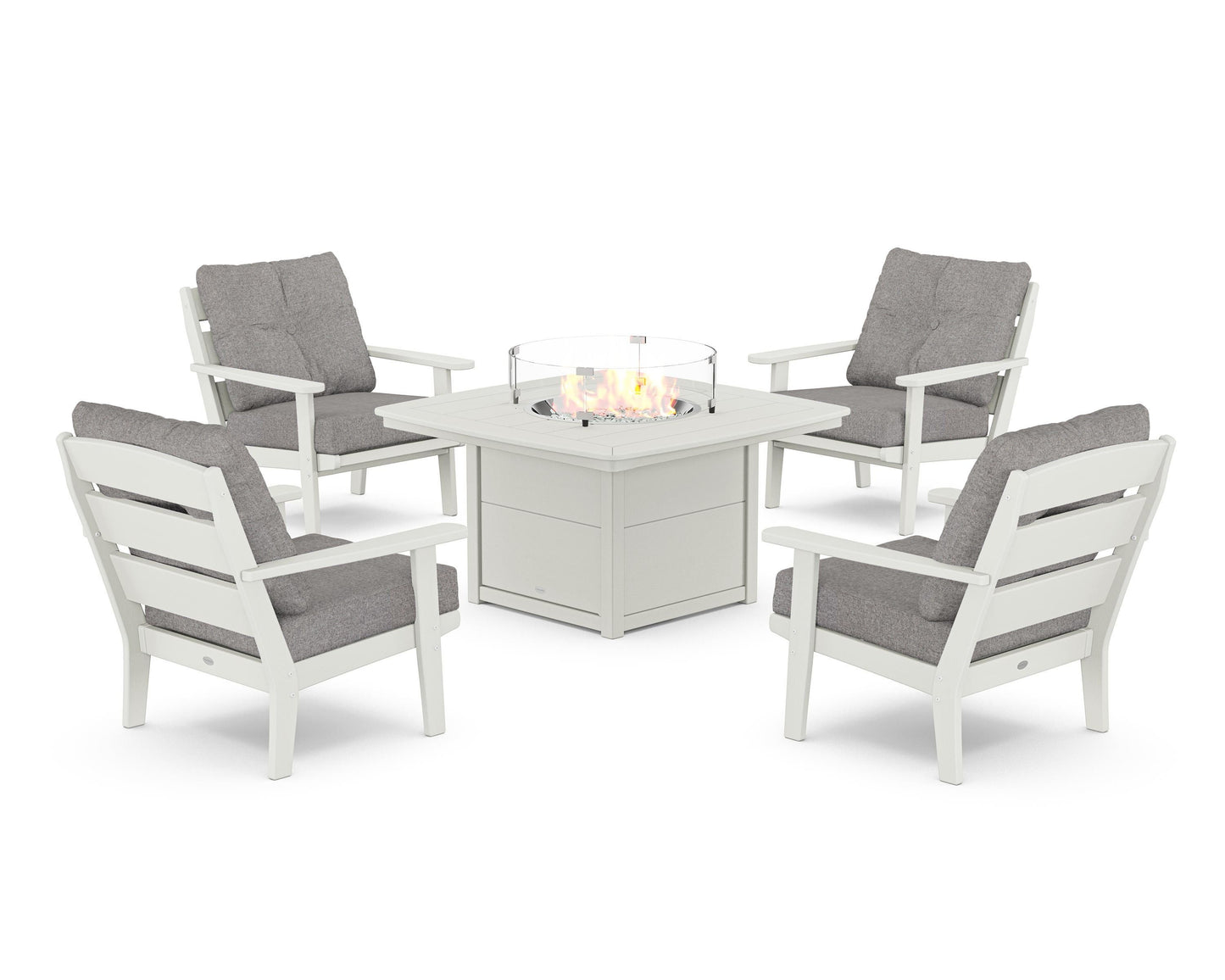 Lakeside 5-Piece Deep Seating Set with Nautical Fire Pit Table