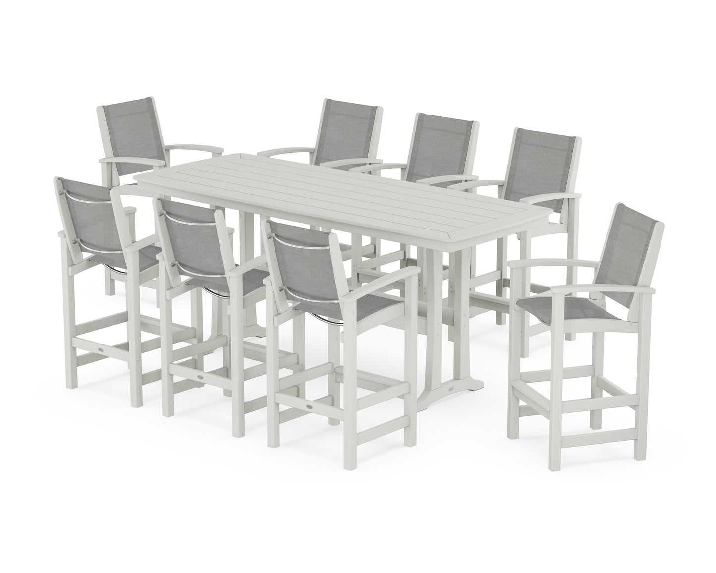 Coastal 9-Piece Bar Set with Trestle Legs
