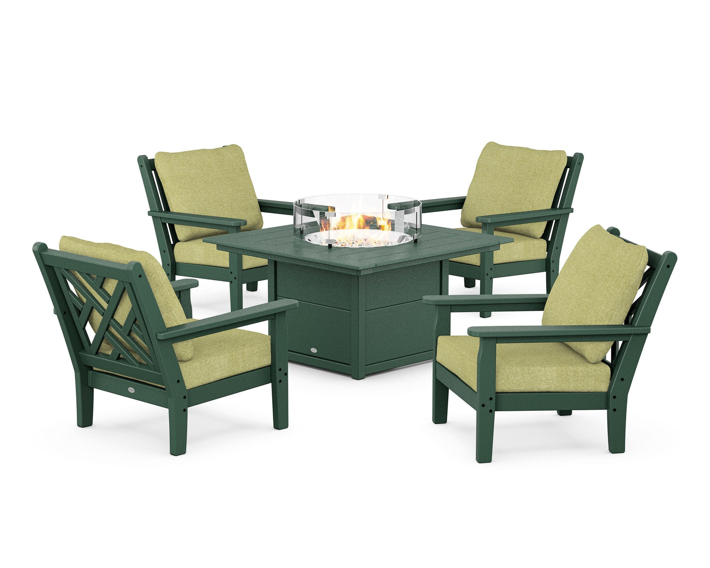 Chippendale 5-Piece Deep Seating Set with Fire Pit Table