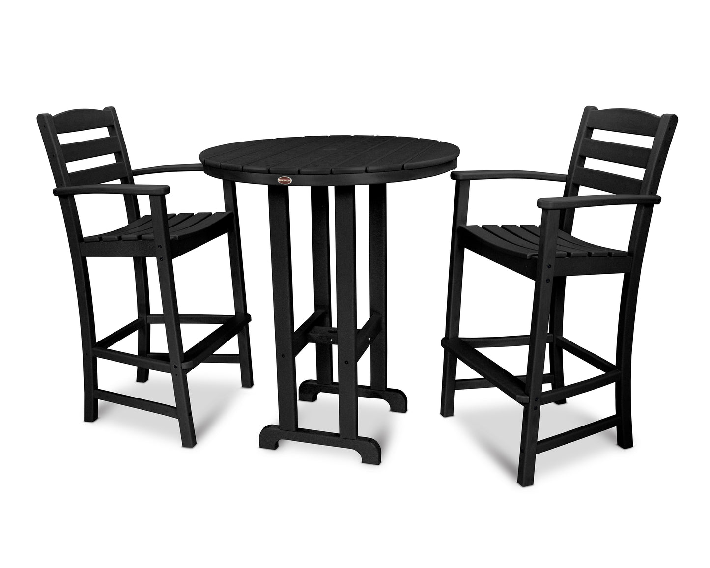 La Casa Caf‚ 3-Piece Round Farmhouse Bar Set