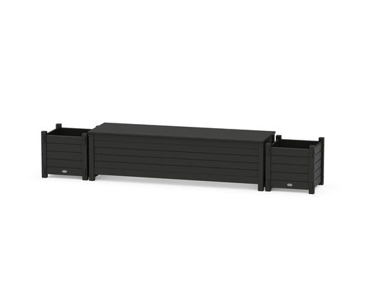 60" Nautical Straight Planter Storage Bench Set